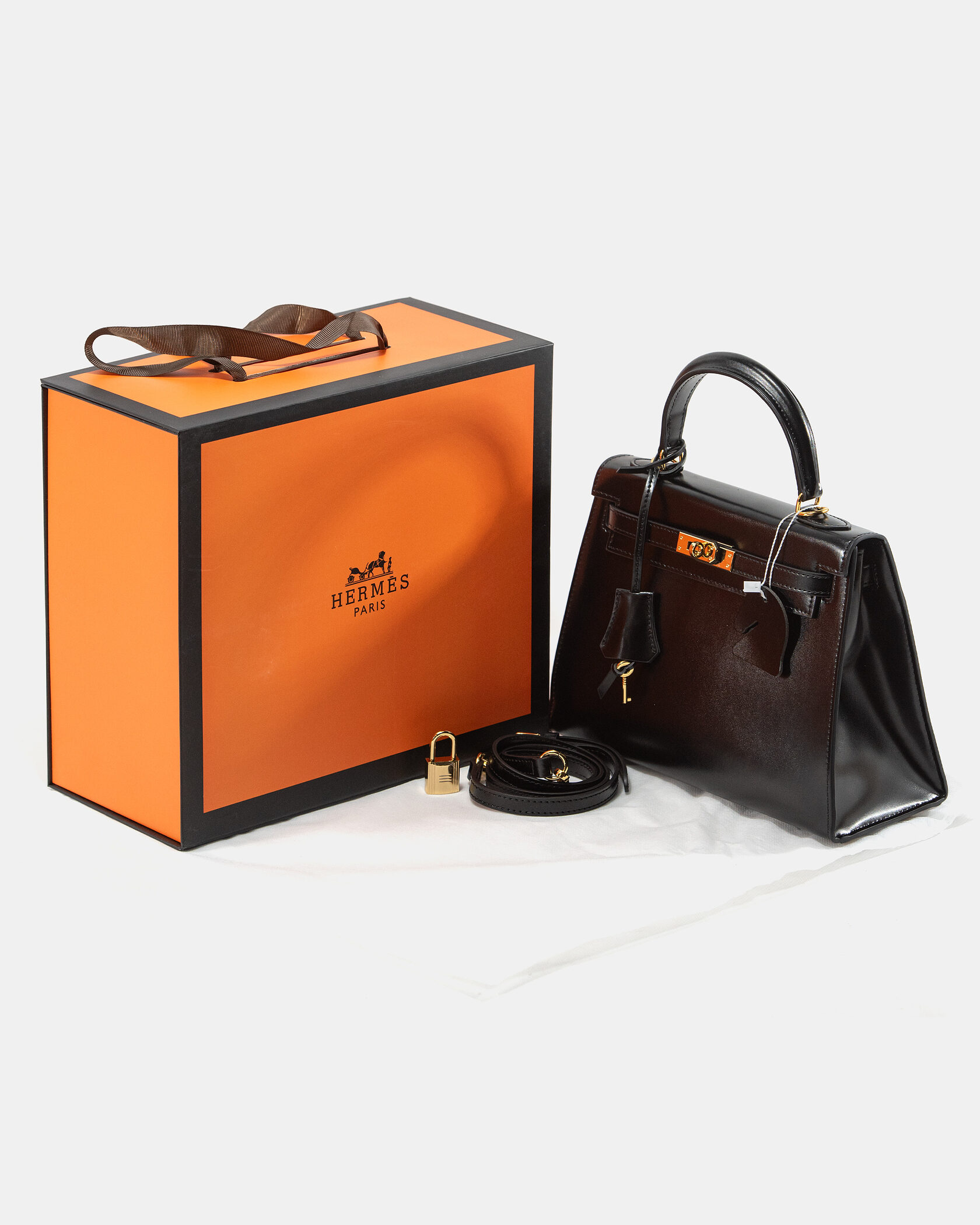 Hermes Kelly 25 Black/Silver - 2