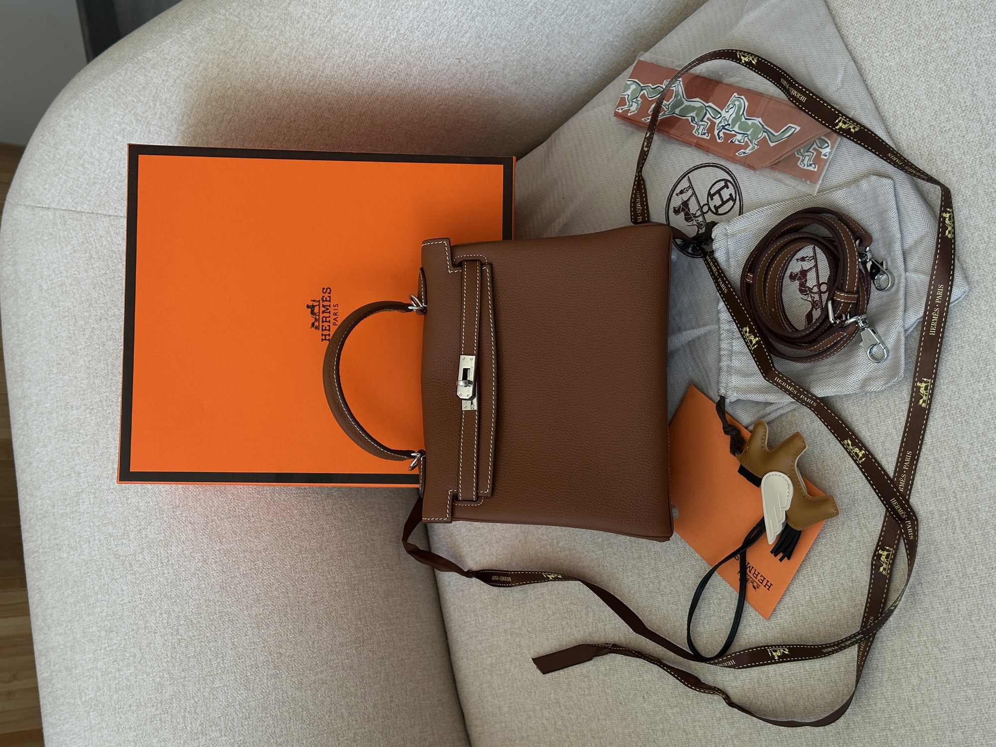 Hermes Kelly 25 Brown/Silver - 15