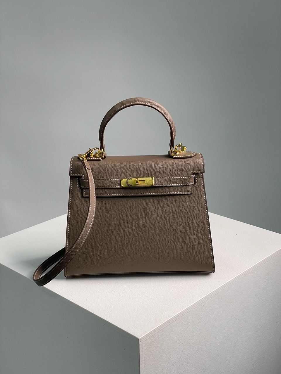 Hermes Kelly 25 Grey/Gold - 3