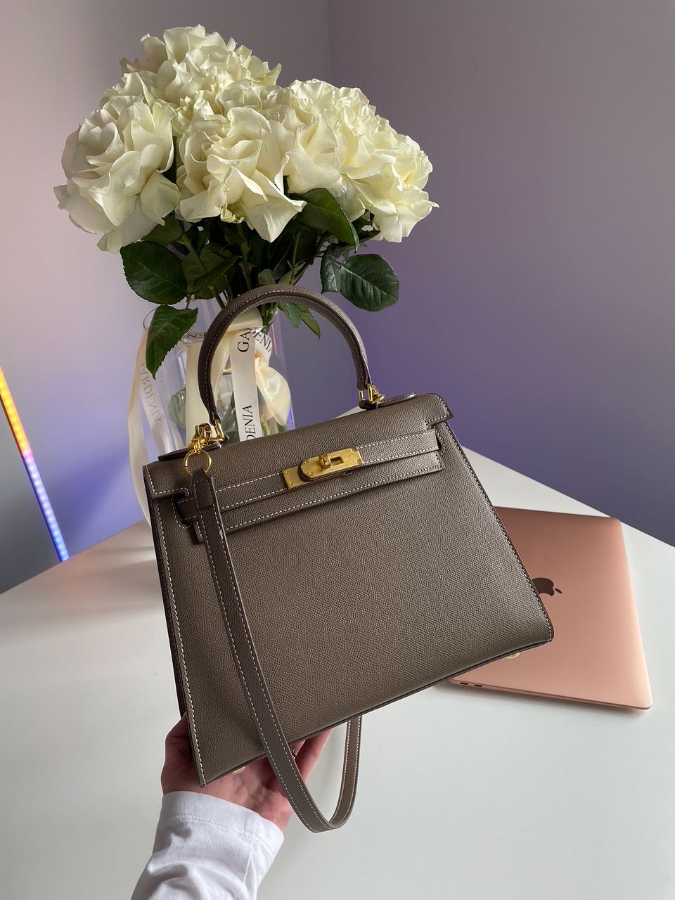 Hermes Kelly 25 Grey/Gold - 7