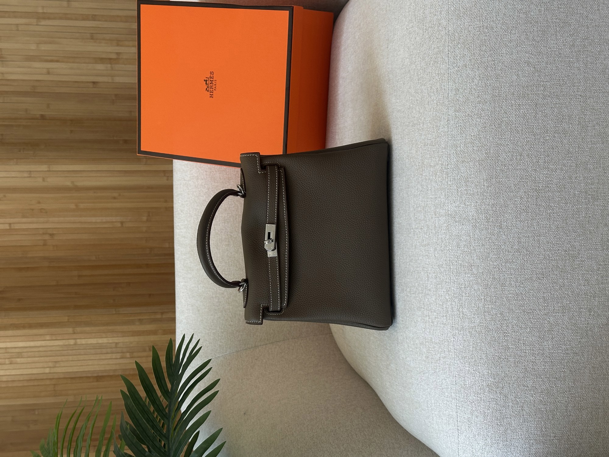 Hermes Kelly 25 Grey/Silver - 15