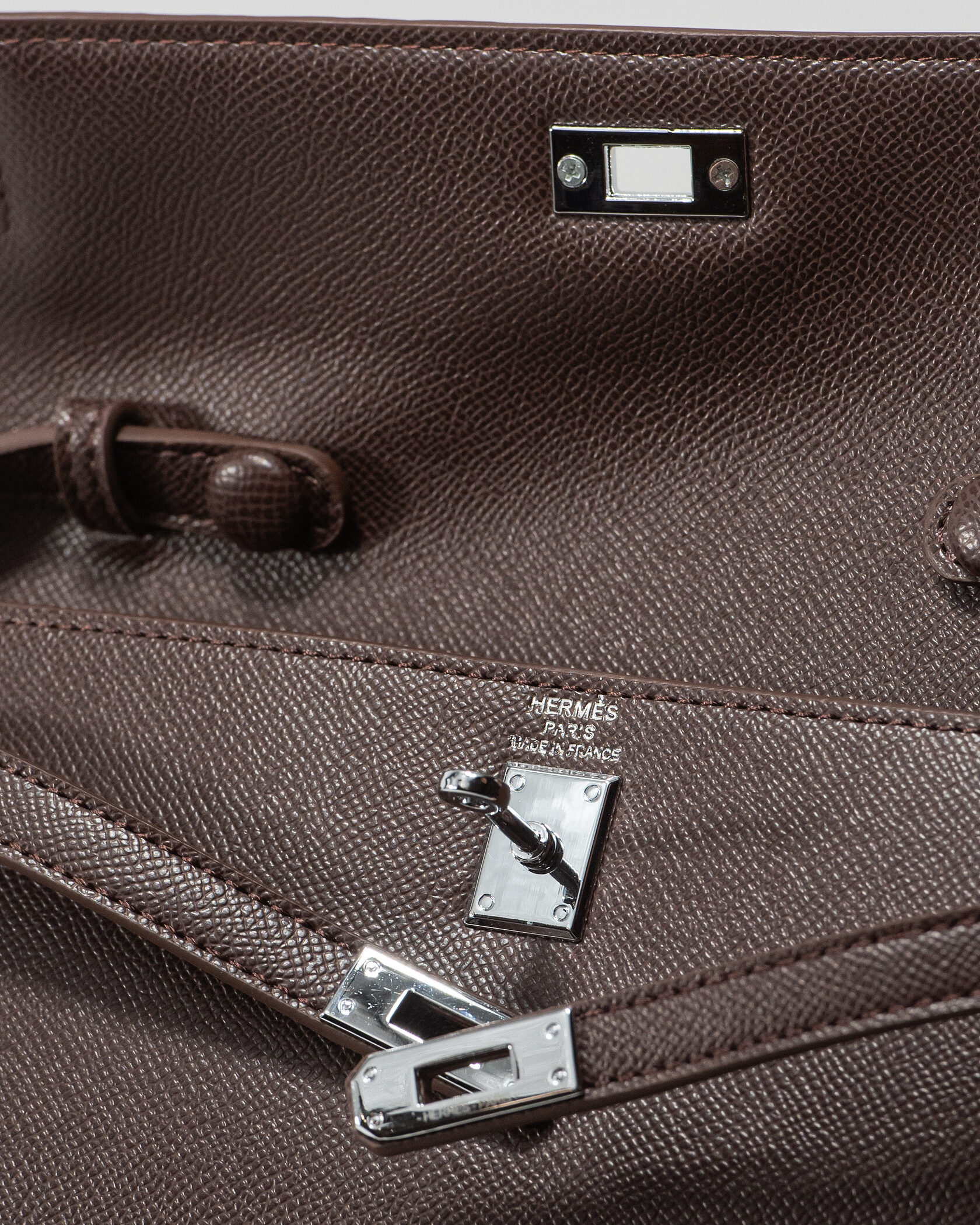 Hermes Kelly Pochette Brown/Silver - 12