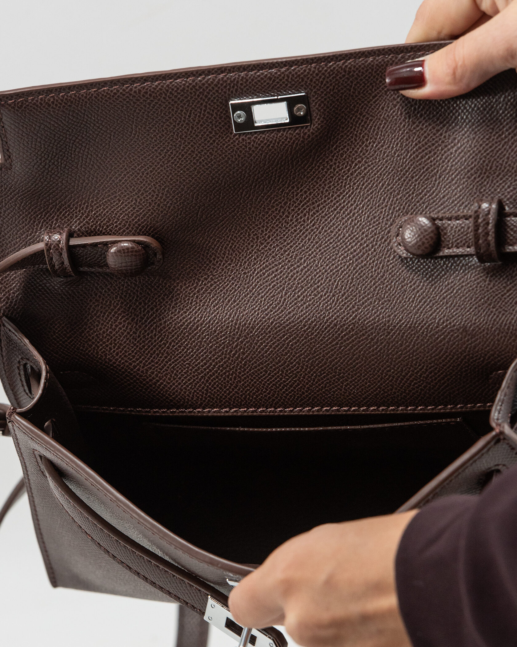 Hermes Kelly Pochette Brown/Silver - 15