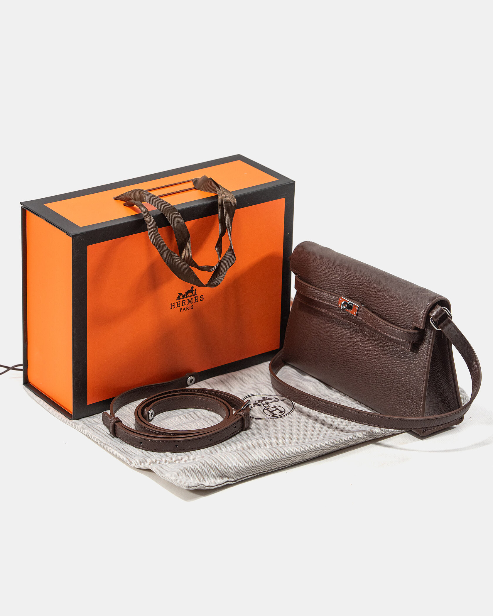 Hermes Kelly Pochette Brown/Silver - 2