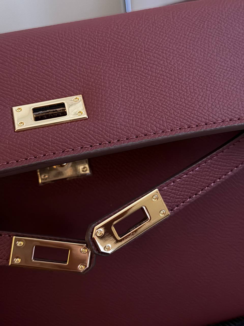 Hermes Kelly Pochette Burgundy - 8