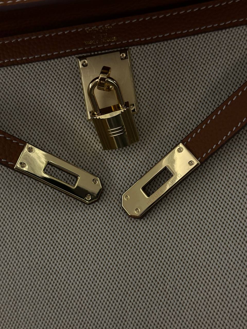 Hermes Kelly Toile 30 White/Brown - 5