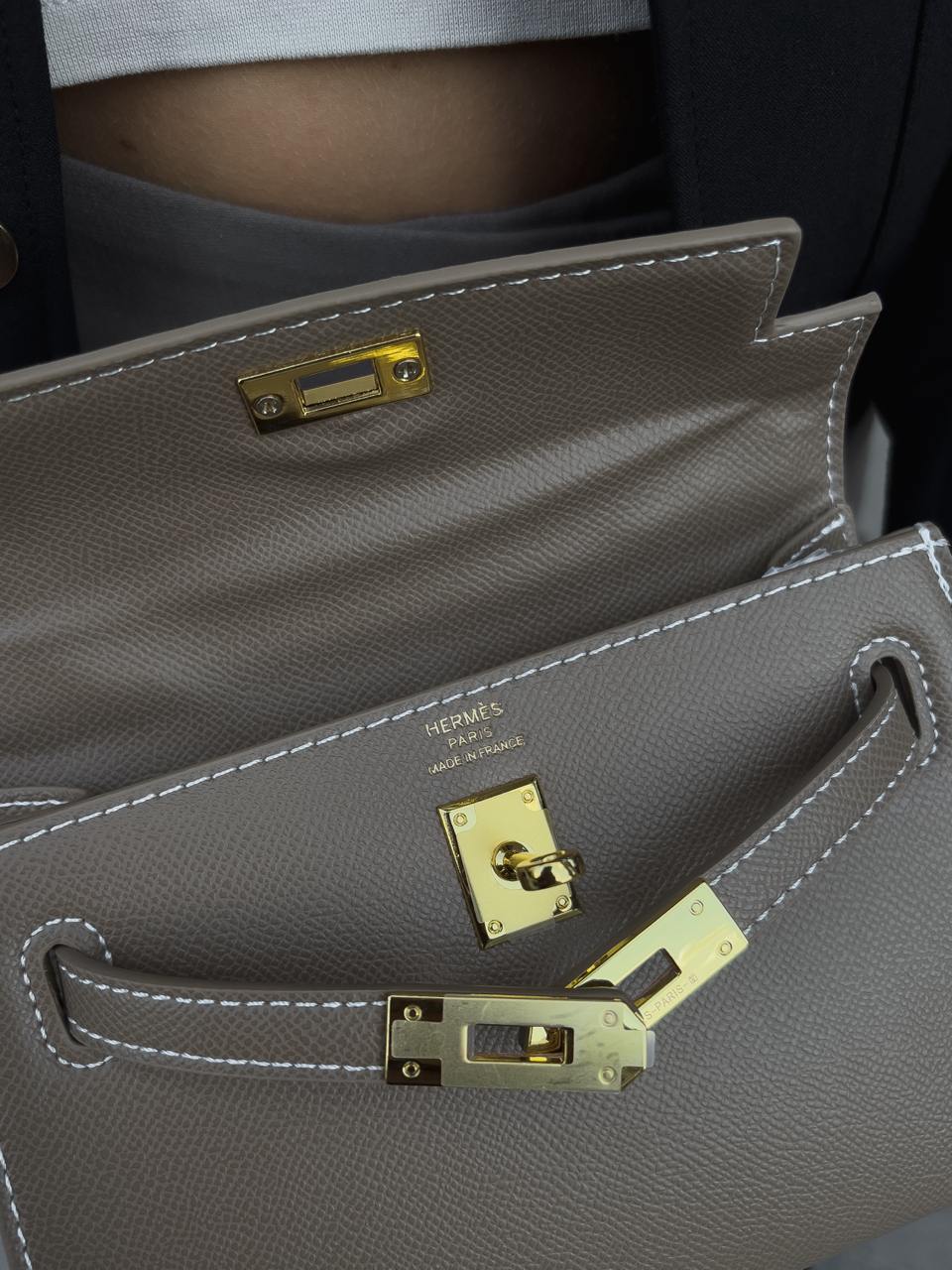 Hermes Mini Kelly 20 Epsom Bag Etoupe - 22