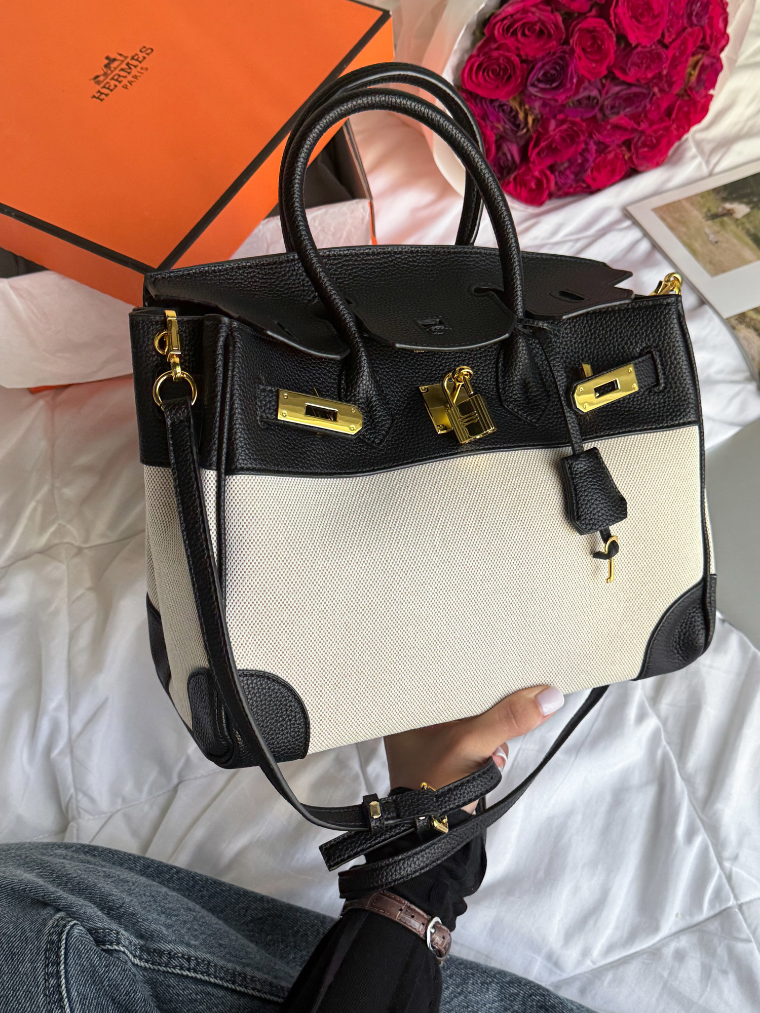 Hermès Birkin 30 Black/Canvas - 15
