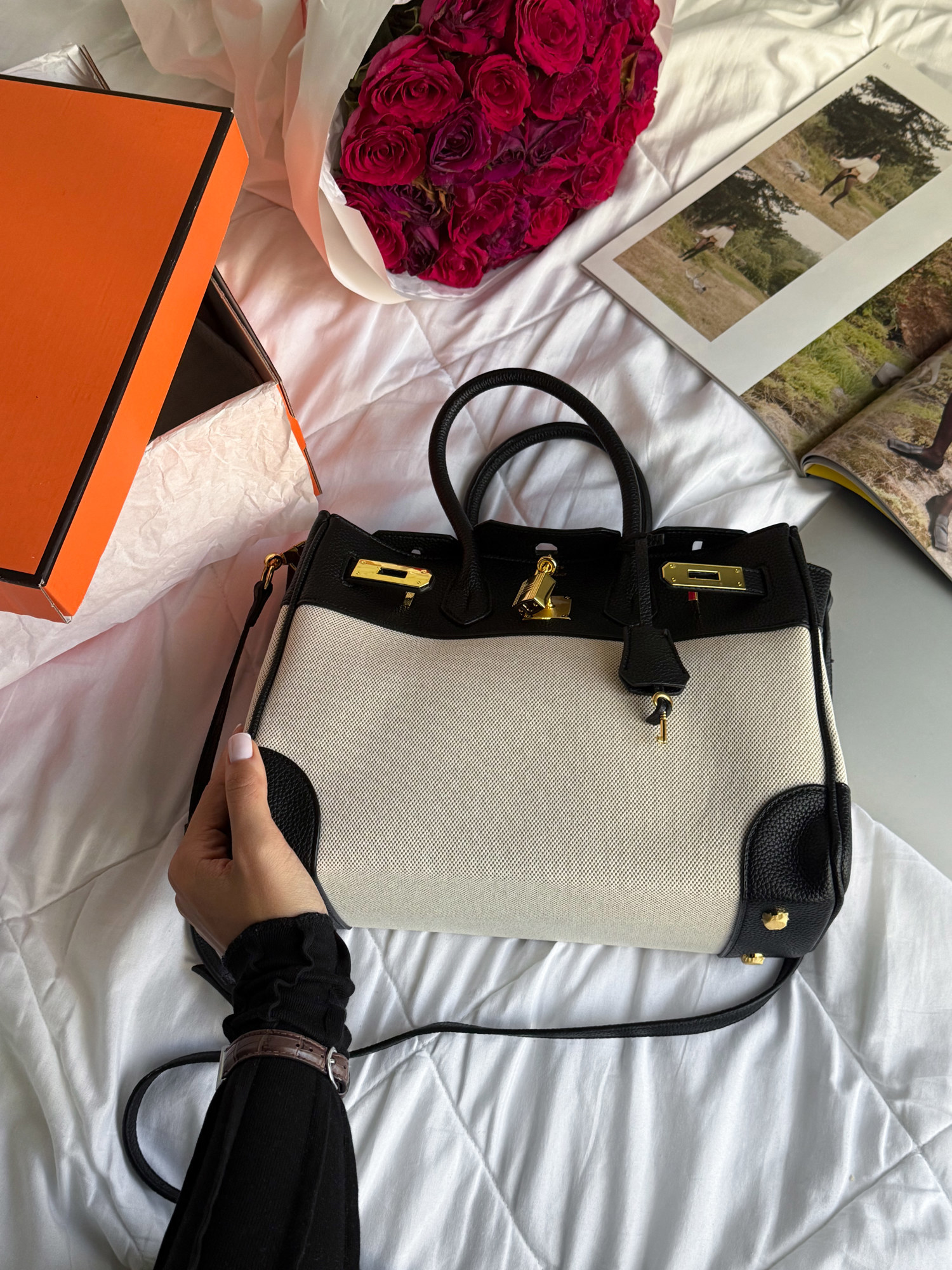 Hermès Birkin 30 Black/Canvas - 12