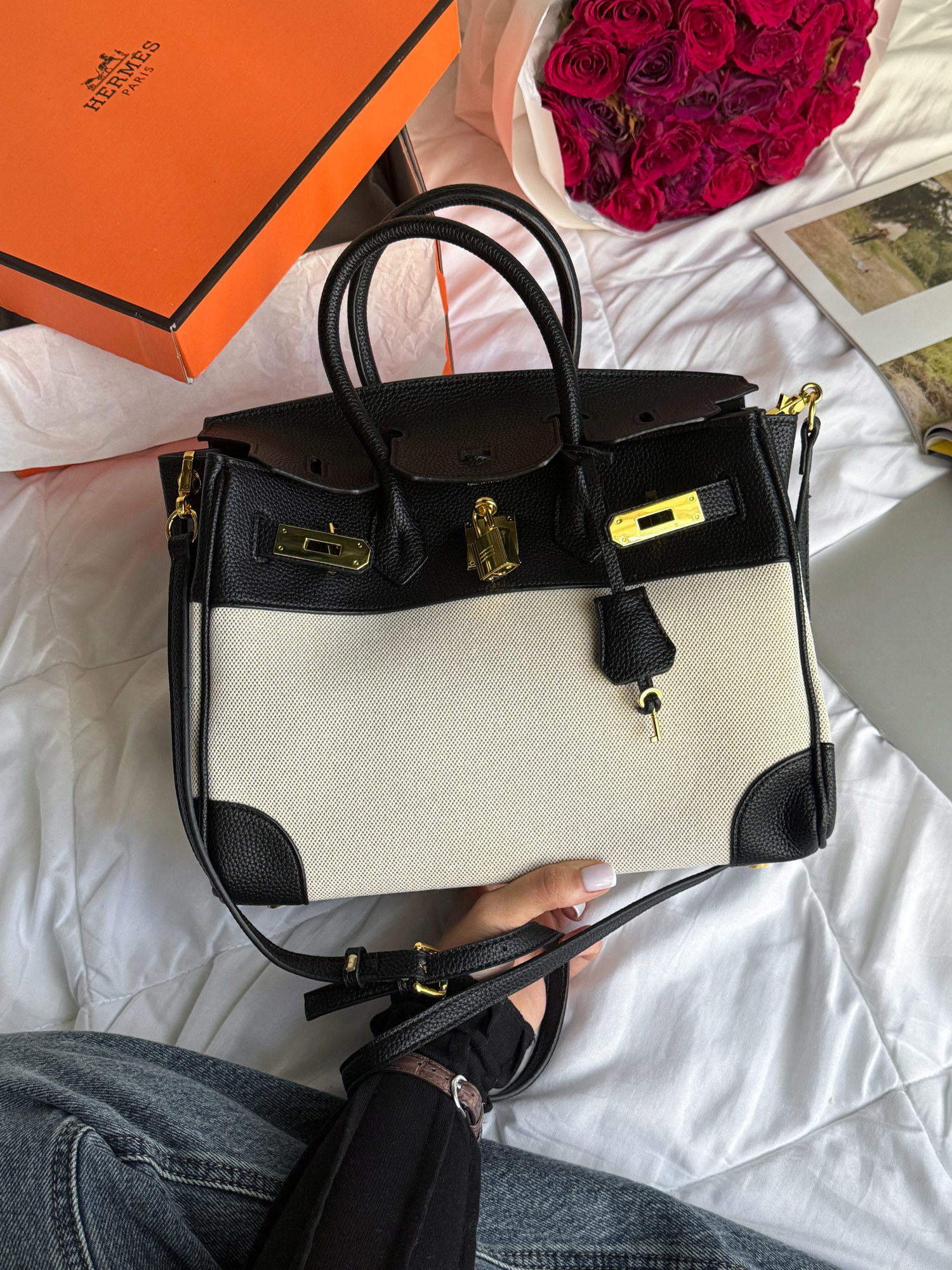 Hermès Birkin 30 Black/Canvas - 13