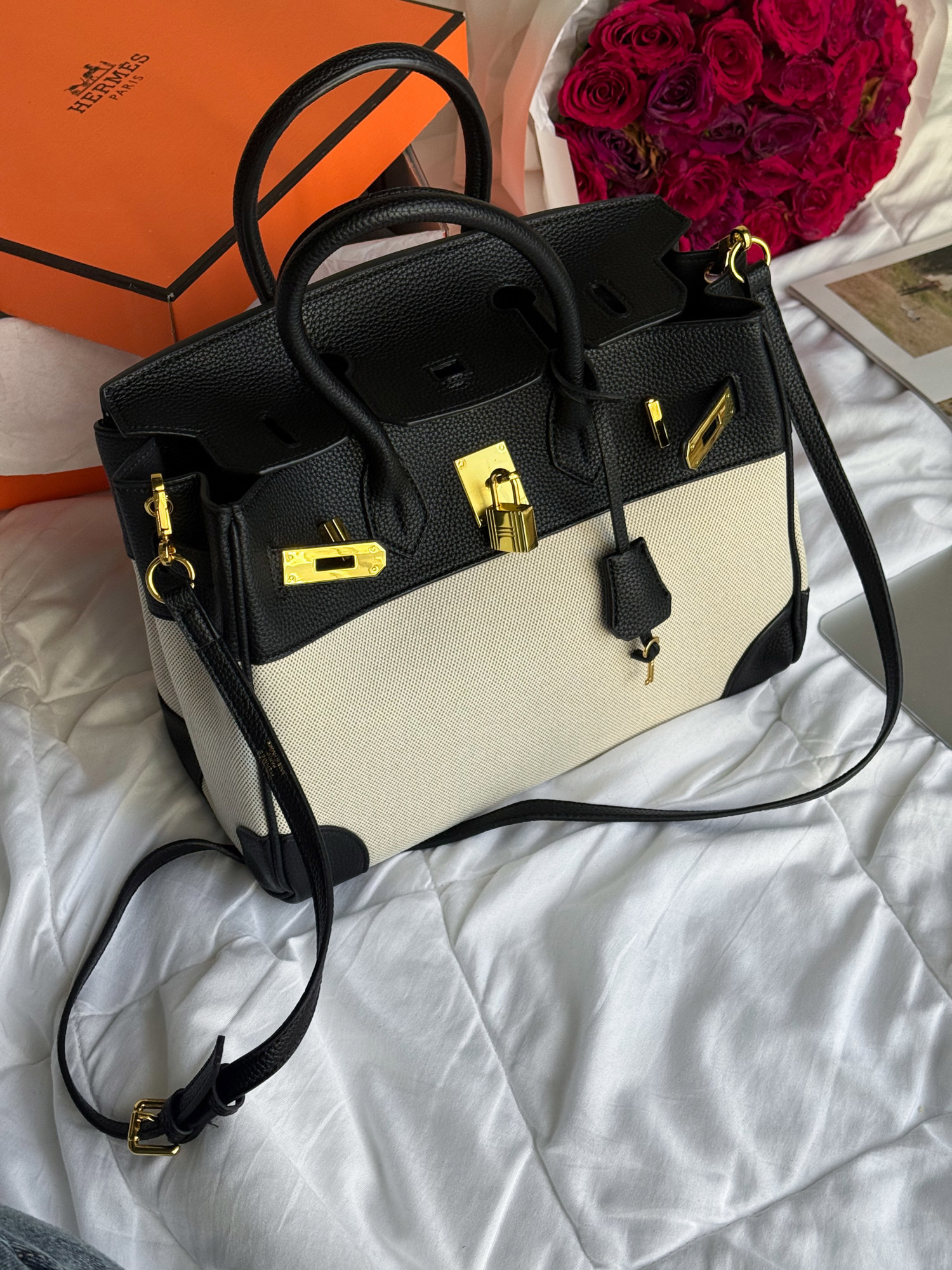 Hermès Birkin 30 Black/Canvas - 7
