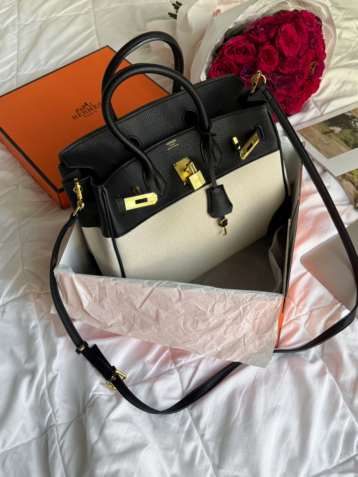 Hermès Birkin 30 Black/Canvas - 2