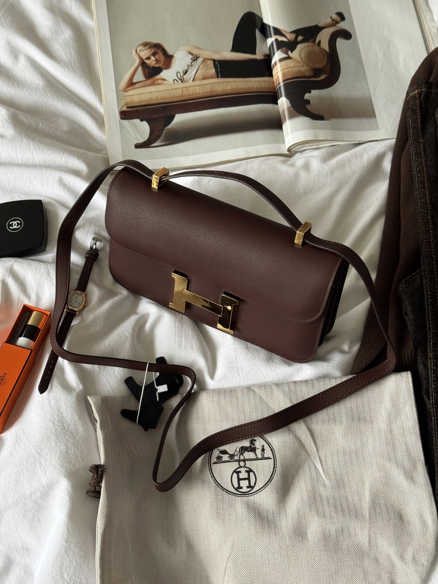Hermès Constance 26 Chocolate/Gold