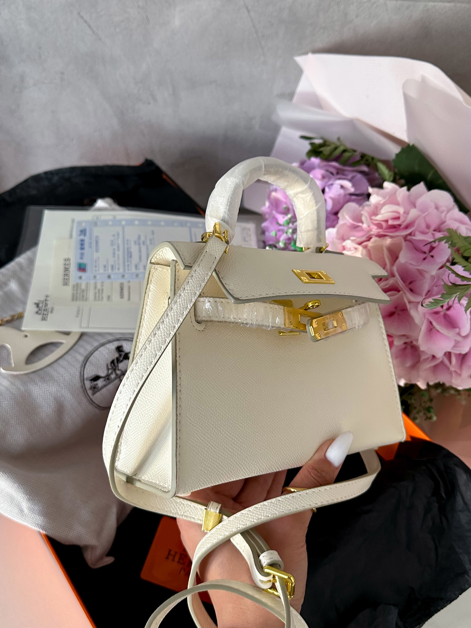 Hermès Kelly 20 Milk/Gold - 3