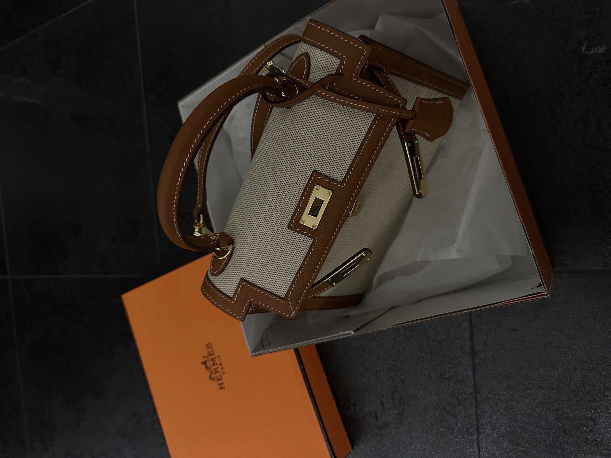 Hermès Kelly 30 Brown/Canvas - 6