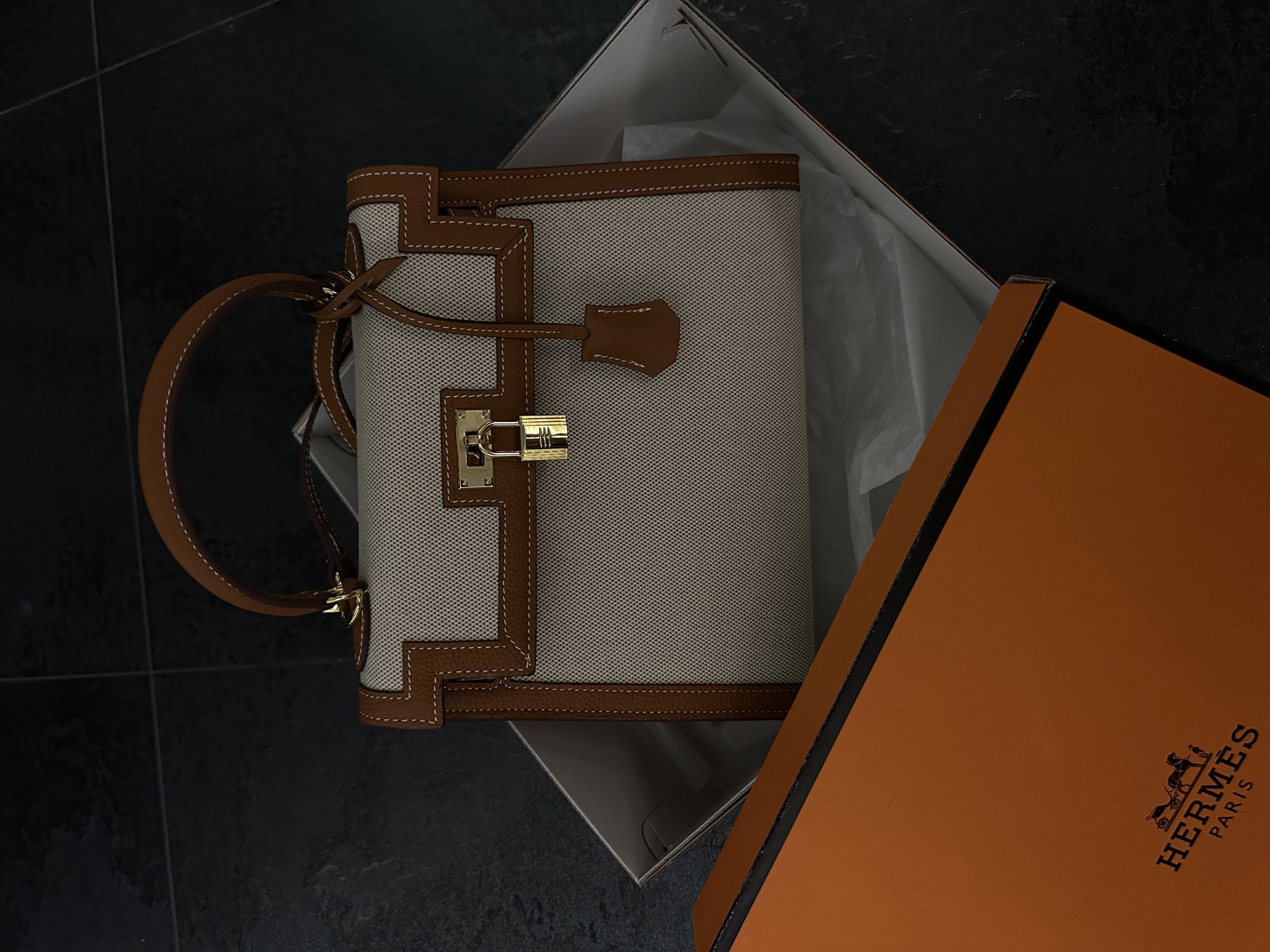Hermès Kelly 30 Brown/Canvas - 7
