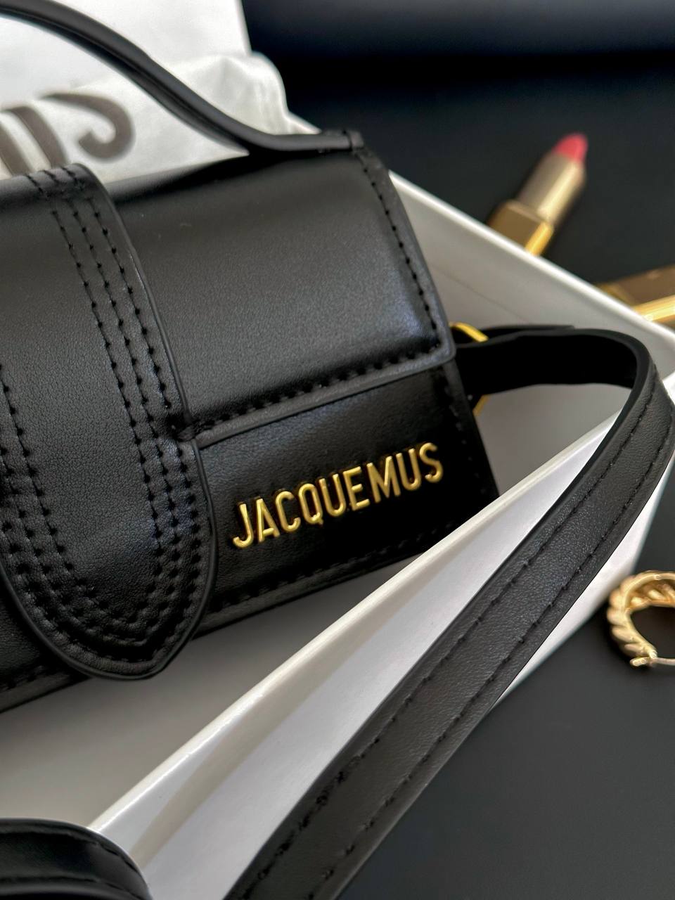 Jacquemus Le Bambino Small Handbag With Adjustable Crossbody Black - 5