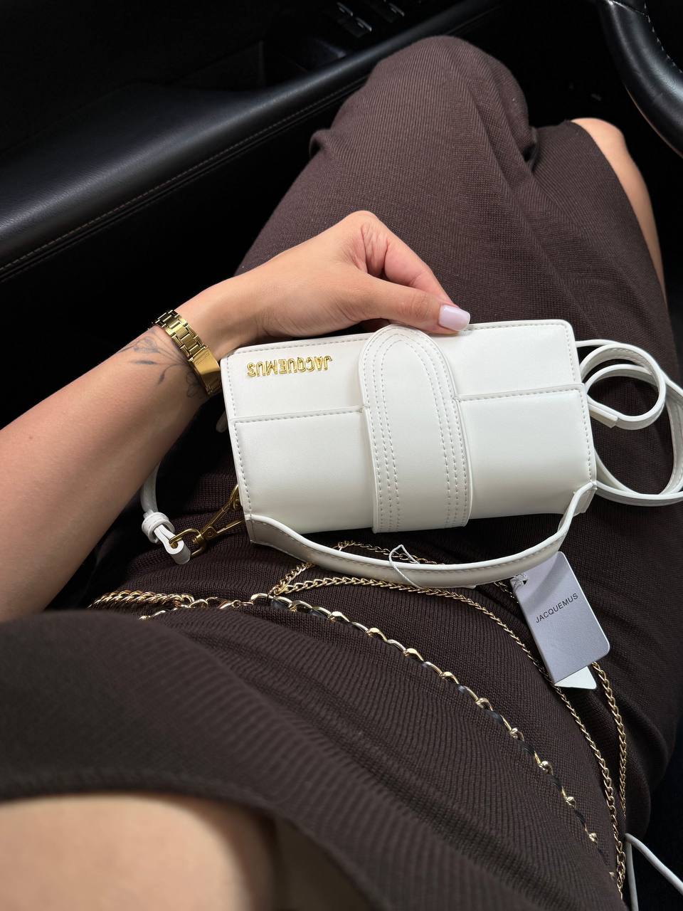 Jacquemus Le Bambino Small Handbag With Adjustable Crossbody White - 4