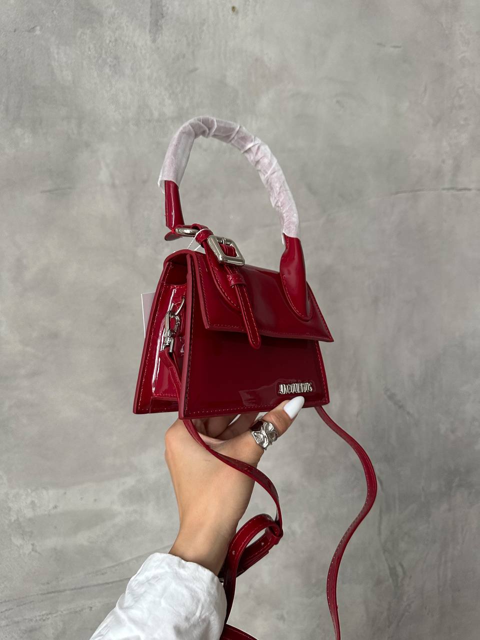 Jacquemus Le Grand Bambino Patent Leather Bag in Red - 10