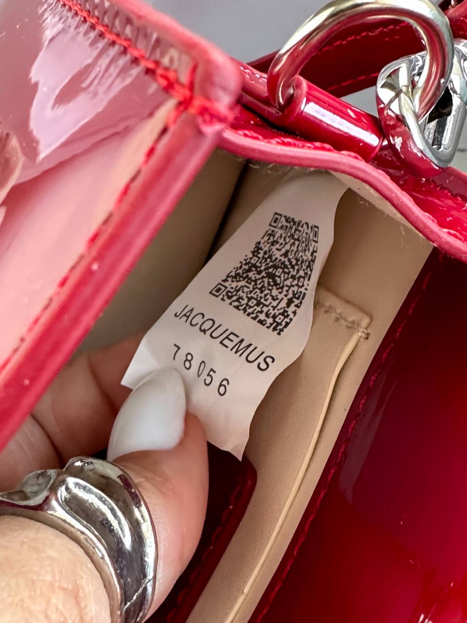 Jacquemus Le Grand Bambino Patent Leather Bag in Red - 22