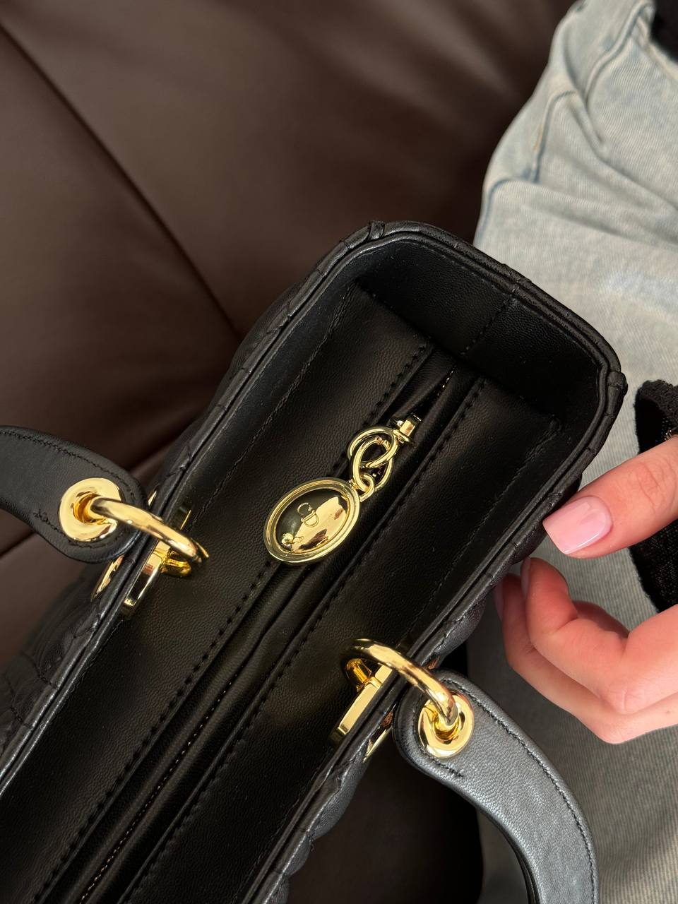 Lady Dior Medium BAG Black Cannage Lambskin - 7