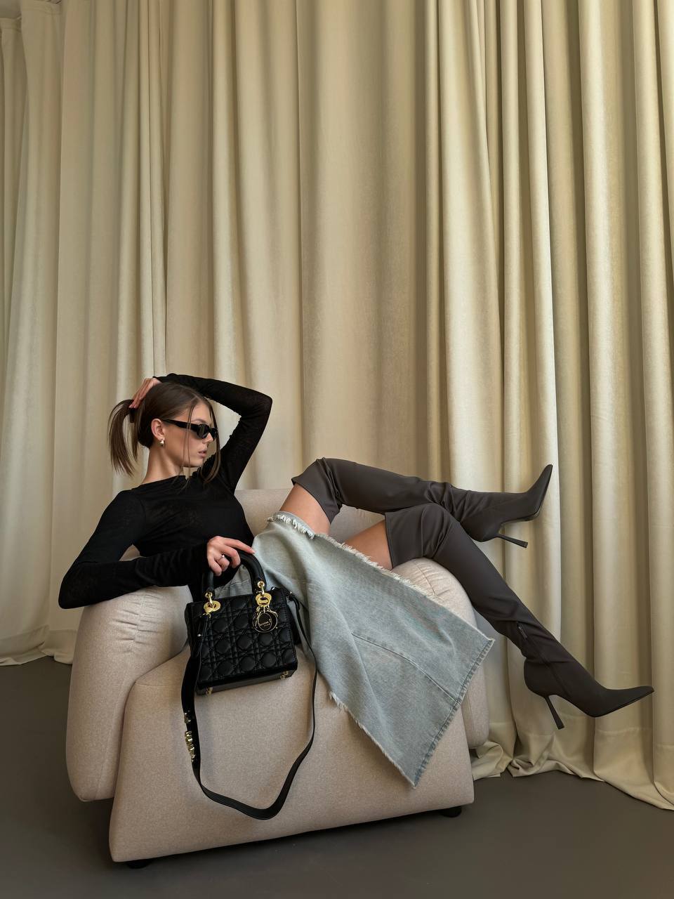 Lady Dior Mini BAG Black Cannage Lambskin - 2