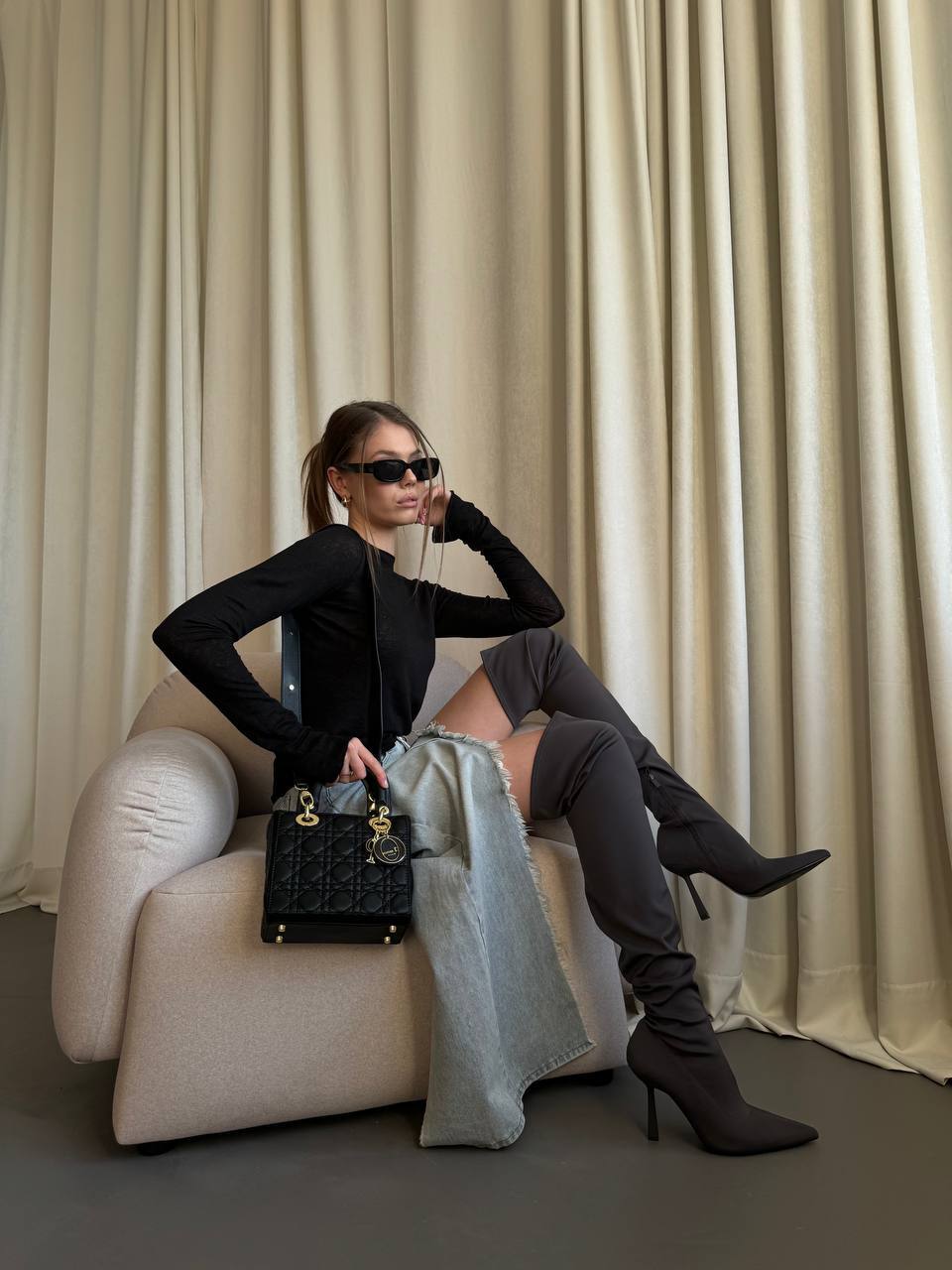 Lady Dior Mini BAG Black Cannage Lambskin - 3