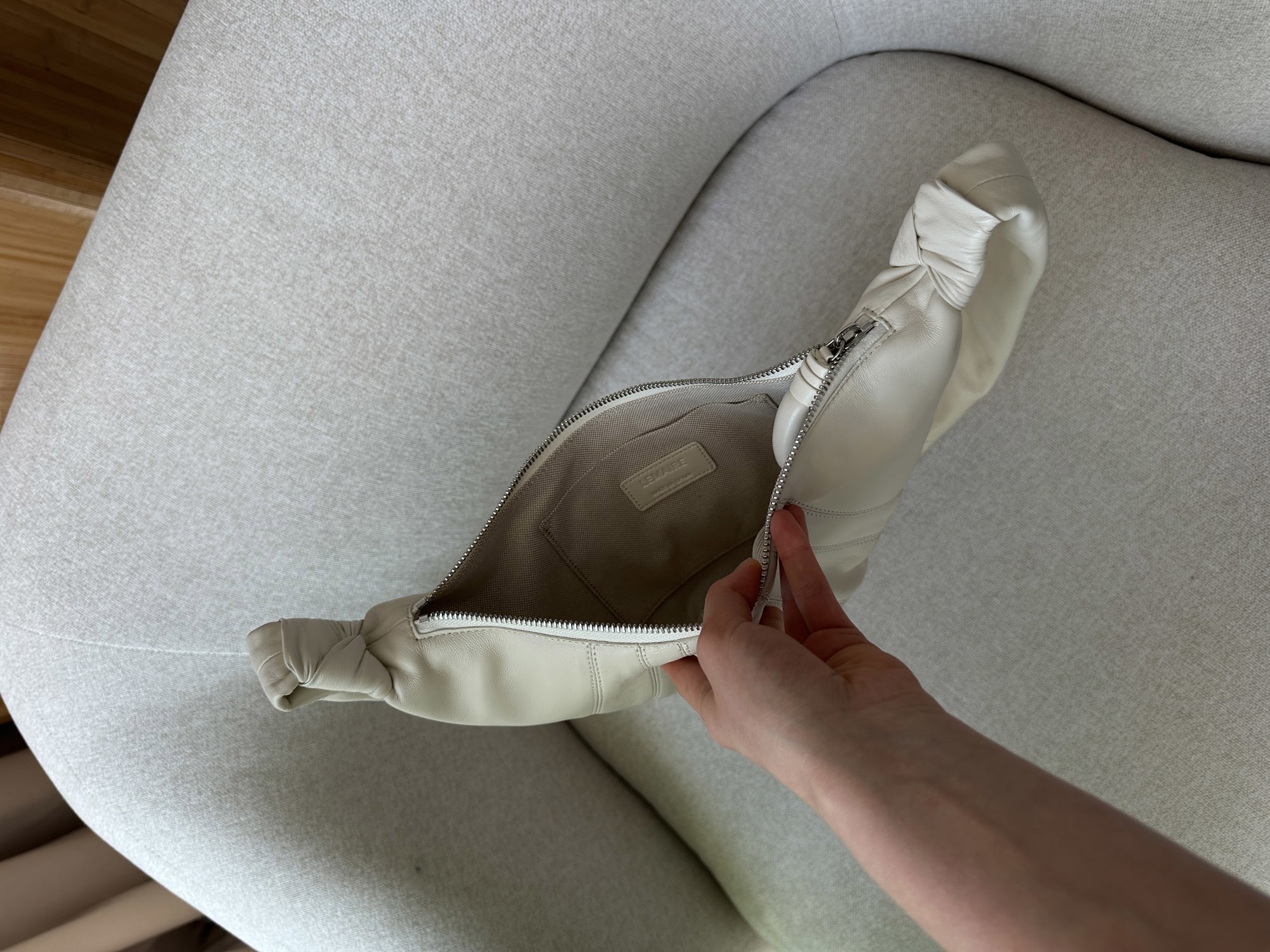 Lemaire Small Croissant Bag White - 14