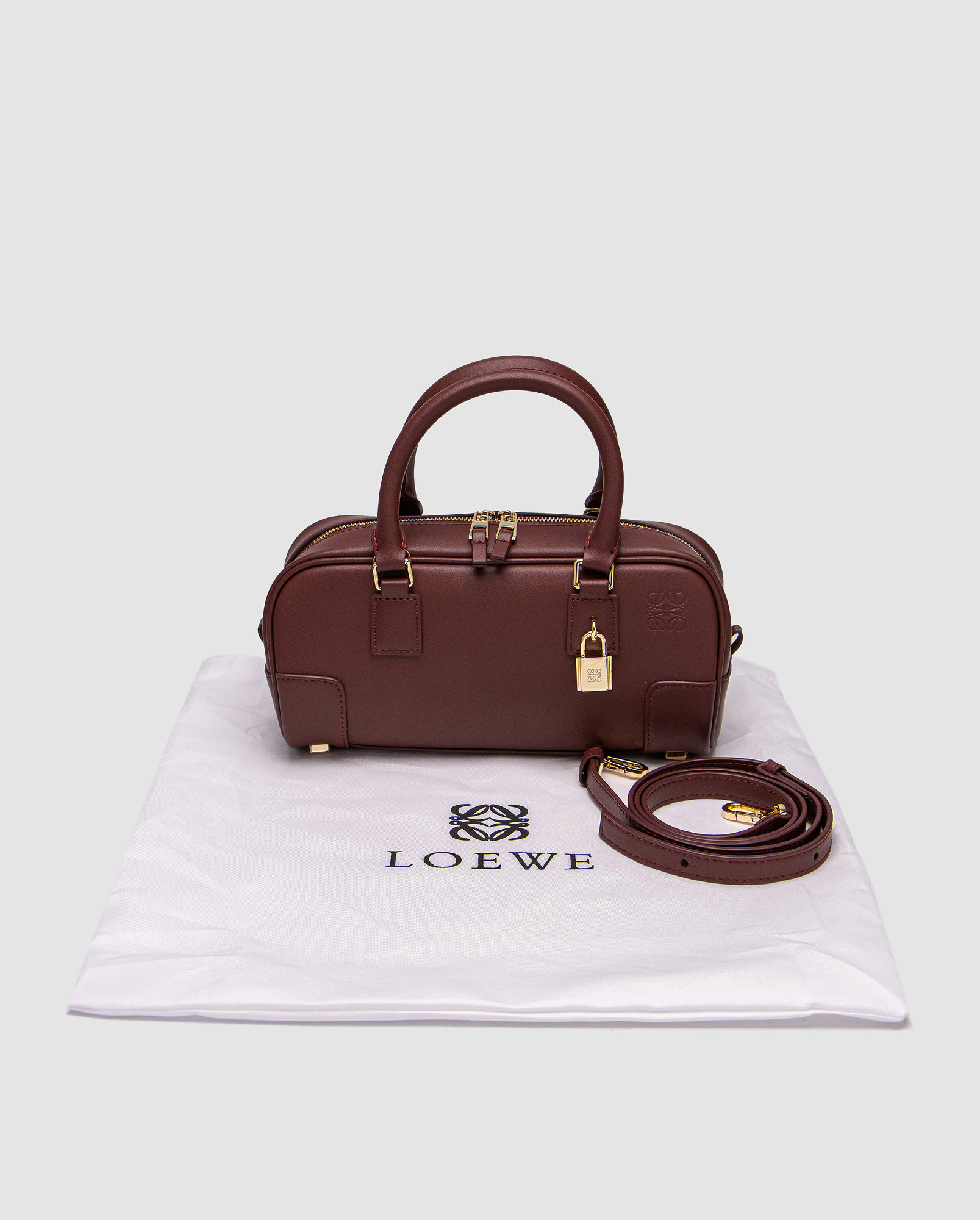 Loewe Amazona 23 Cropped Bag in Nappa Calfskin Burgundy - 5
