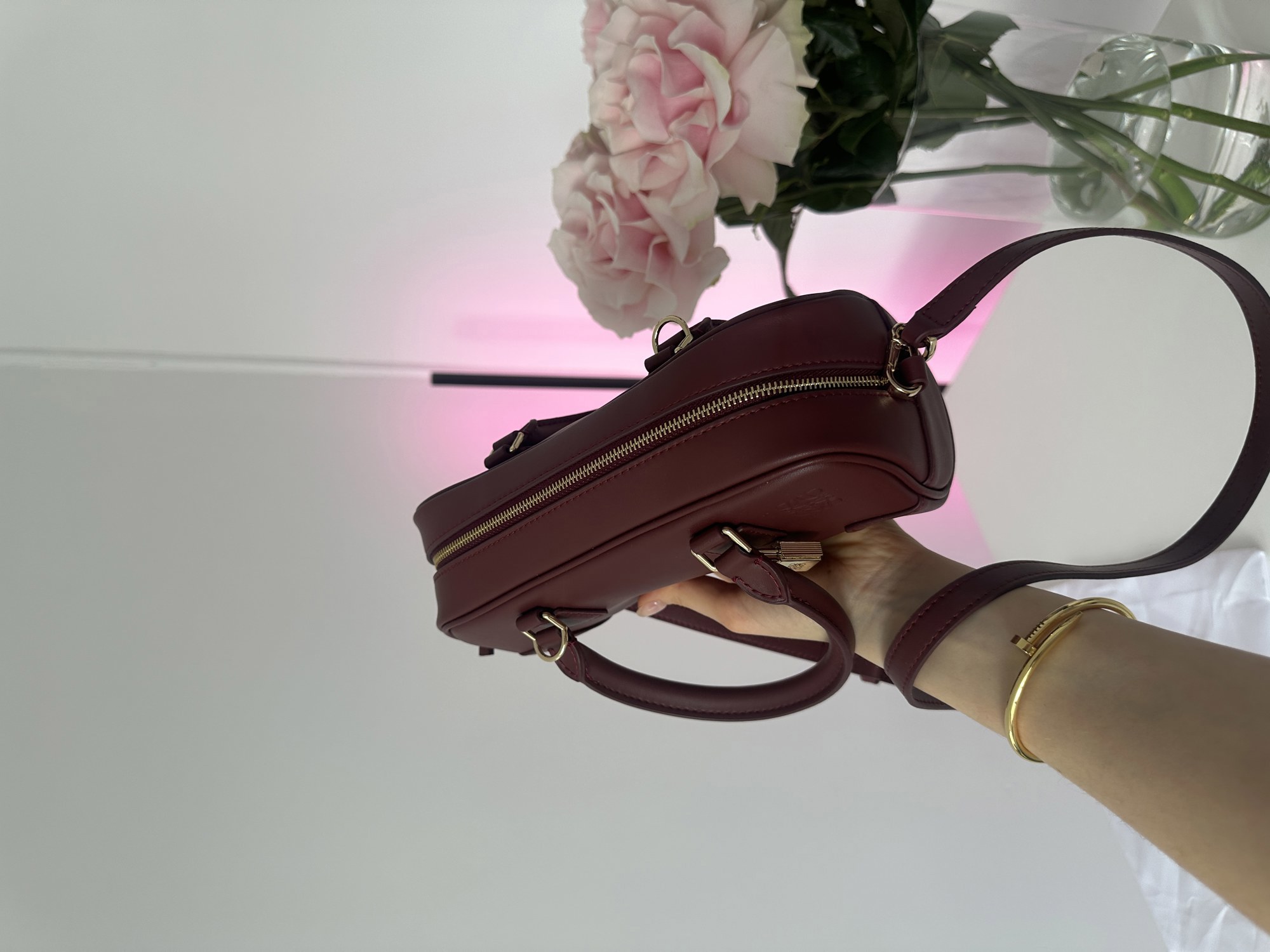 Loewe Amazona 23 Cropped Bag in Nappa Calfskin Burgundy - 13