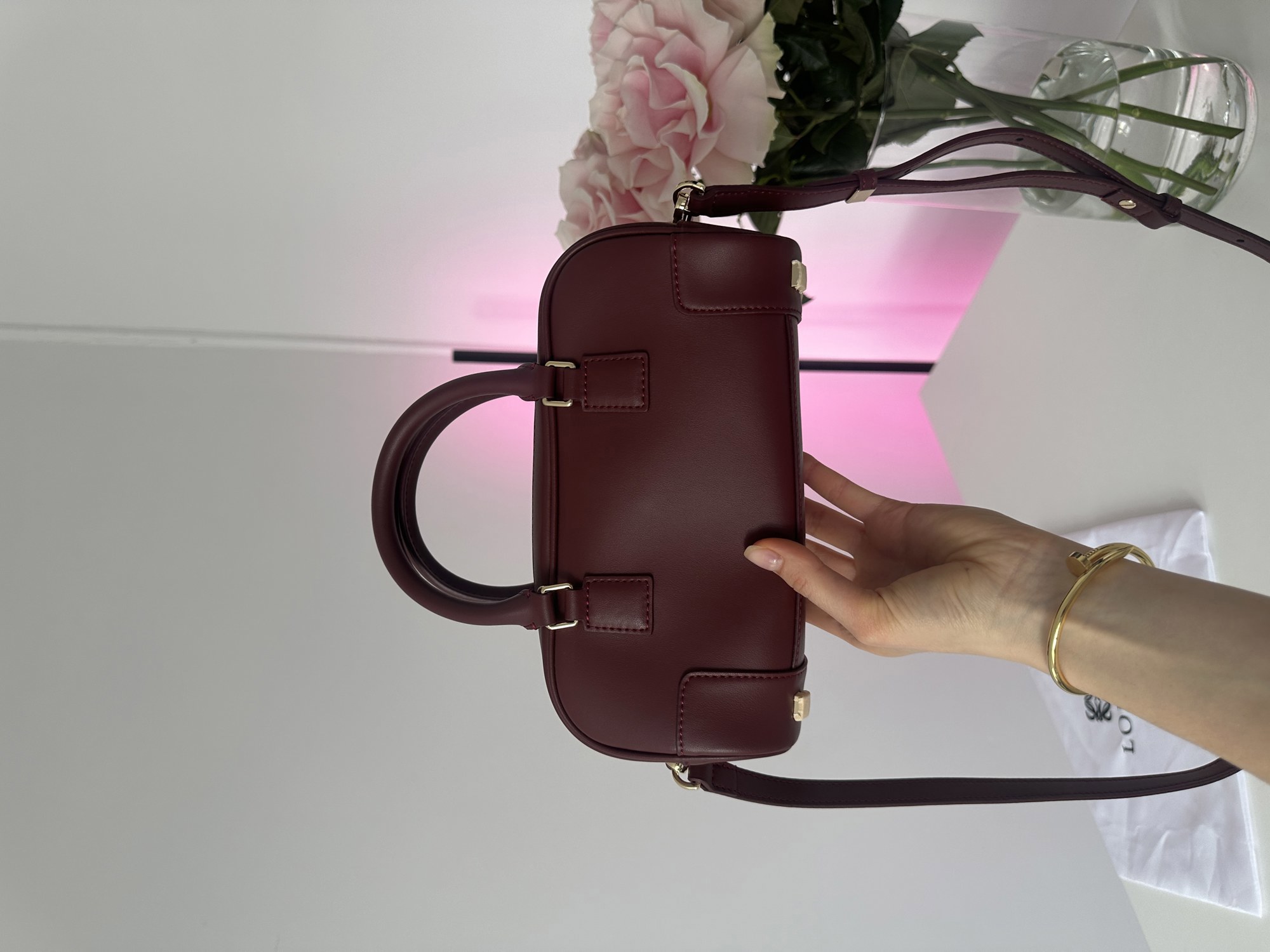Loewe Amazona 23 Cropped Bag in Nappa Calfskin Burgundy - 14