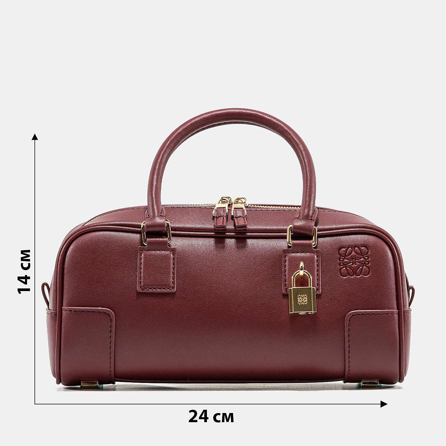 Loewe Amazona 23 Cropped Bag in Nappa Calfskin Burgundy - 3