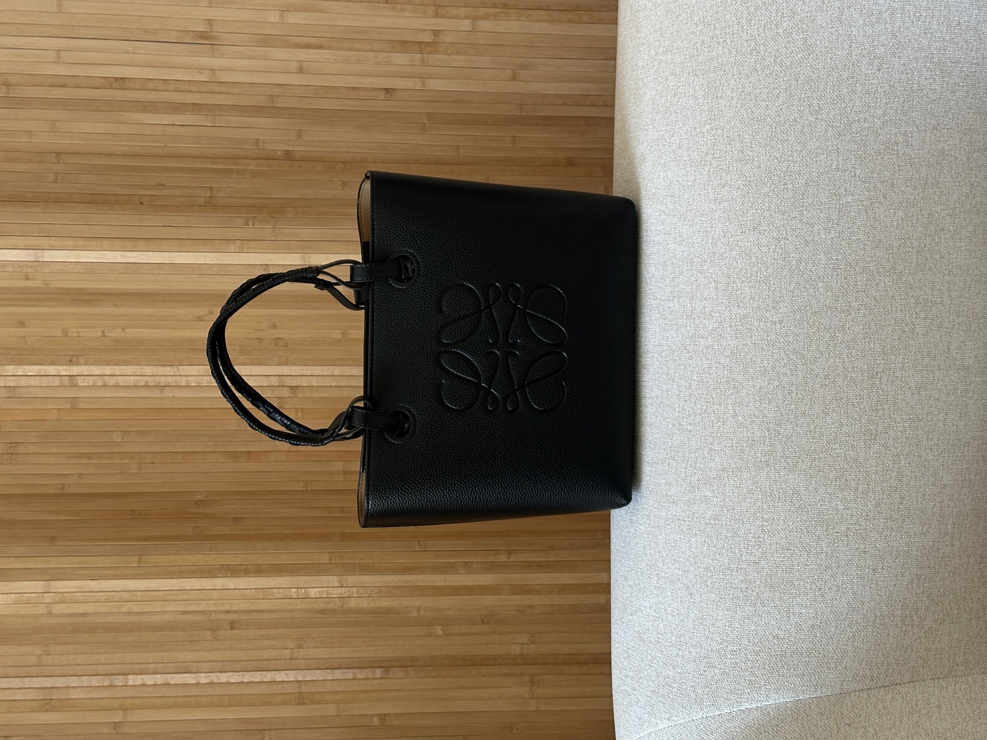 Loewe Bag Tote Anagram Leather Black - 15