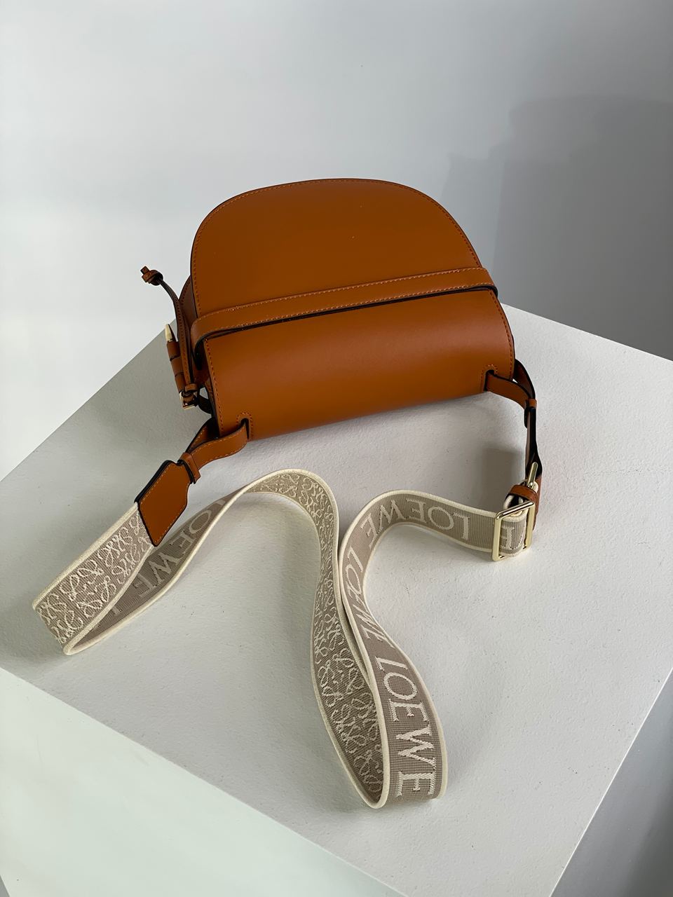 Loewe Gate Small leather and Jacquard Shoulder Bag Brown - 11