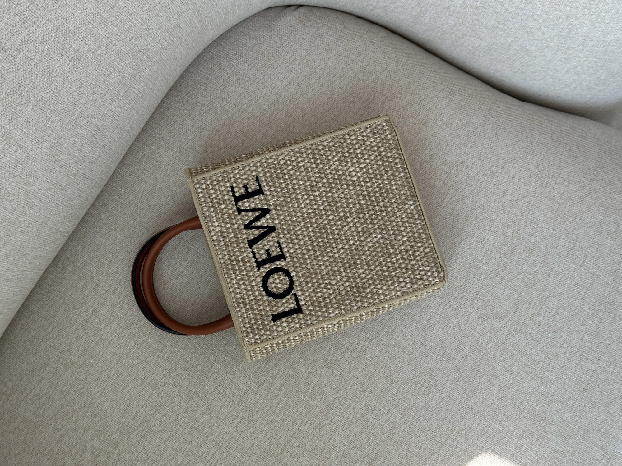 Loewe Leather-Trimmed Raffia Mini Tote Bag - 14