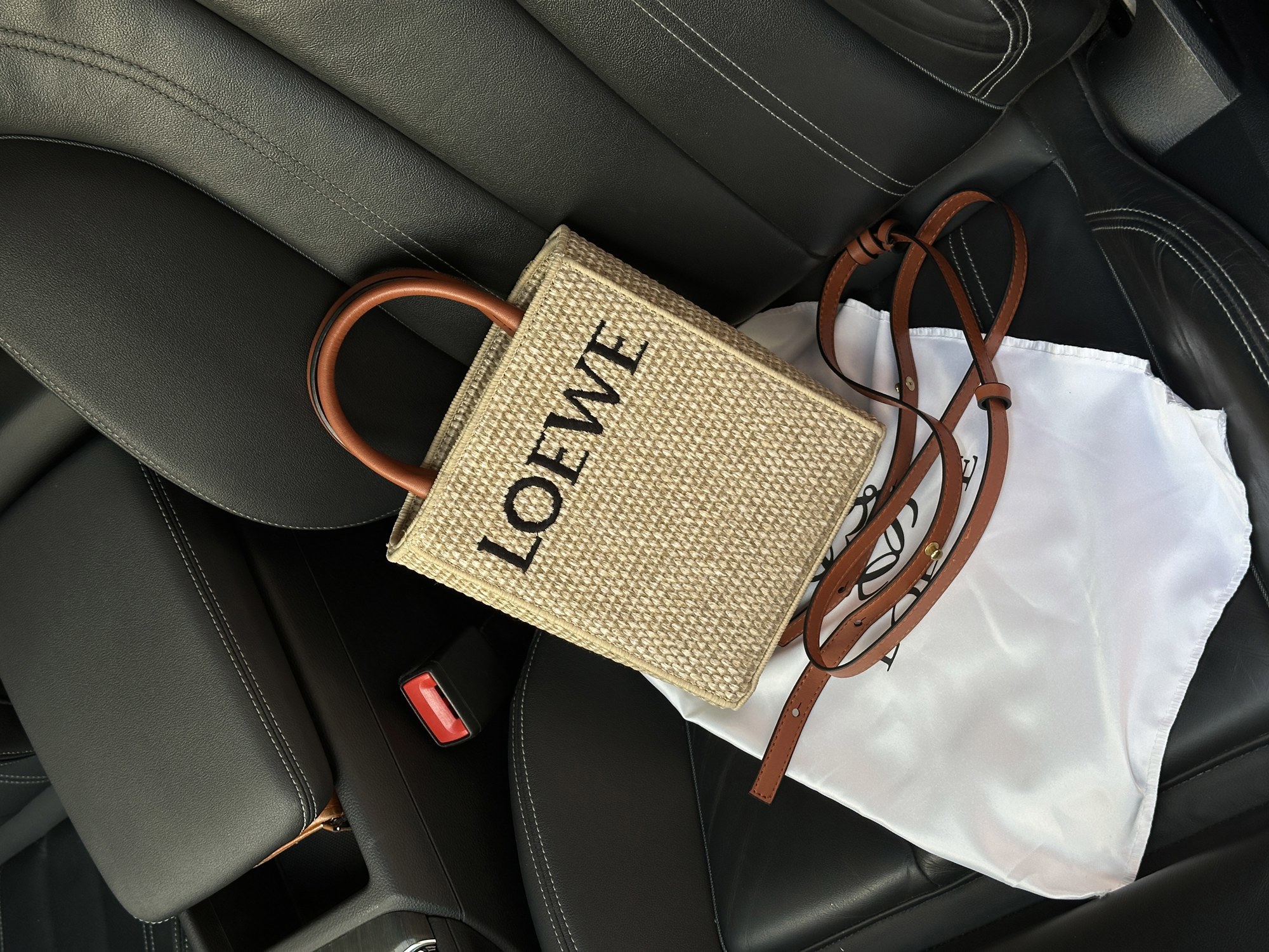 Loewe Leather-Trimmed Raffia Mini Tote Bag - 8