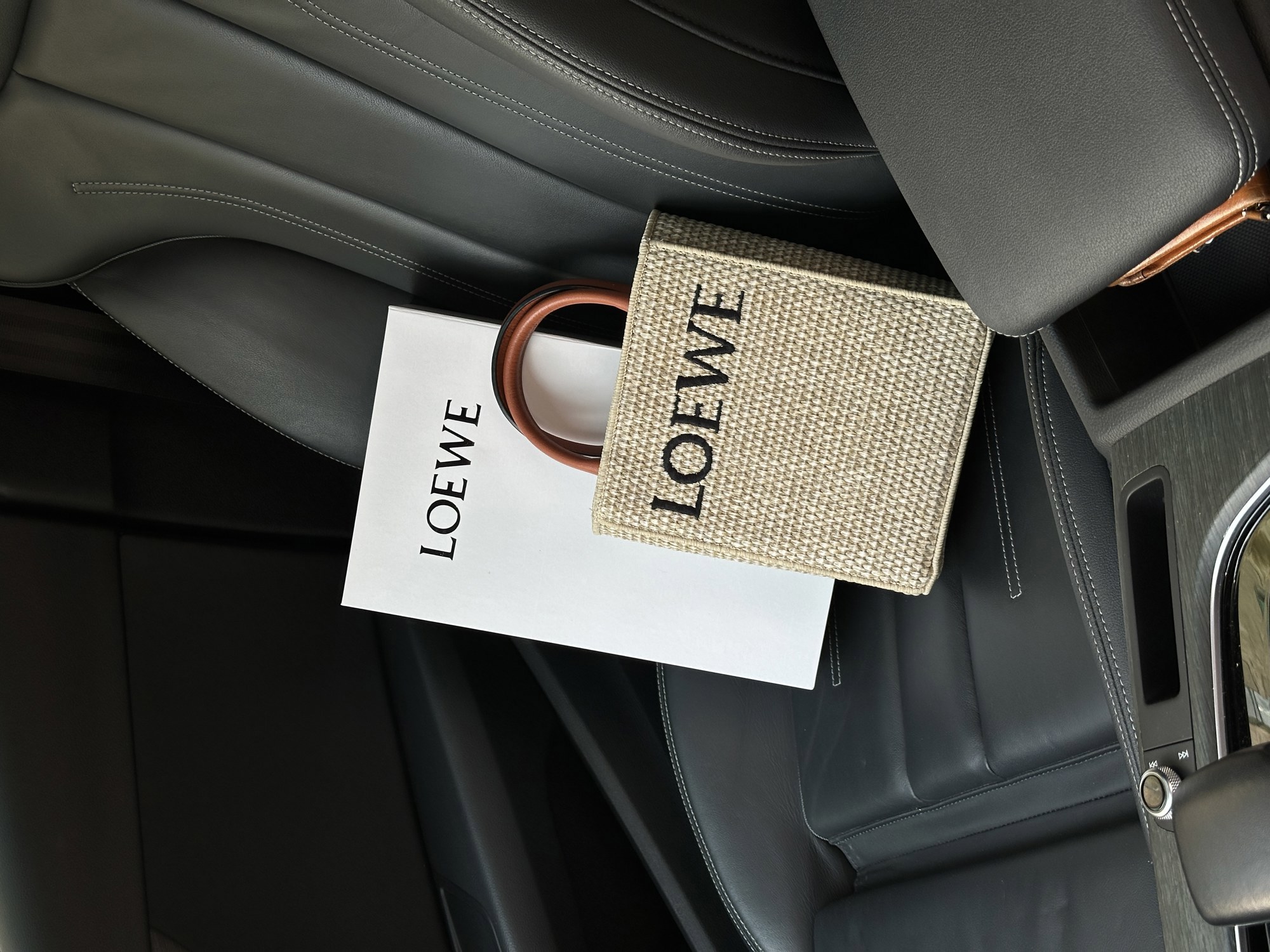 Loewe Leather-Trimmed Raffia Mini Tote Bag - 9