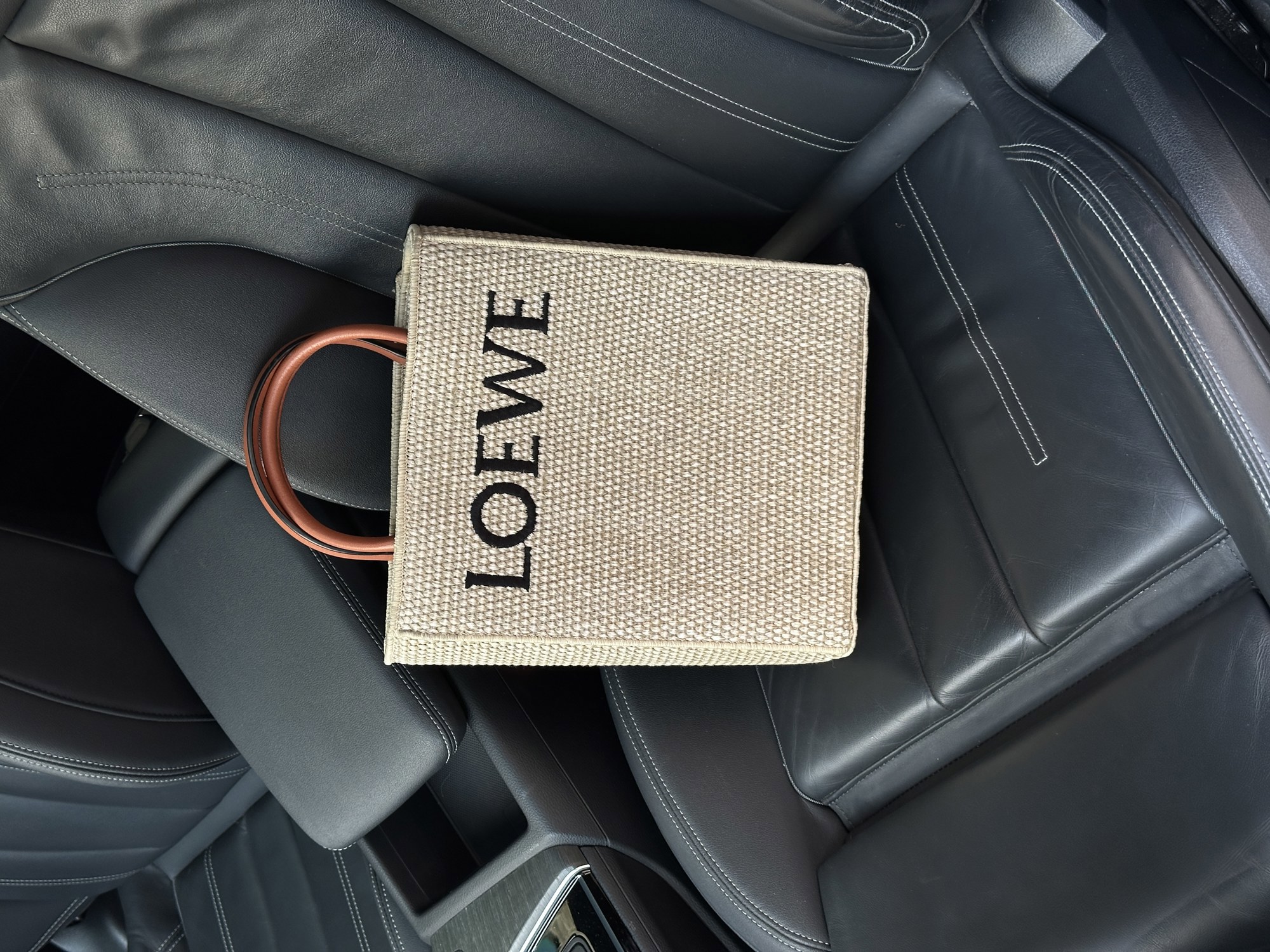 Loewe Leather-Trimmed Raffia Tote Bag - 9