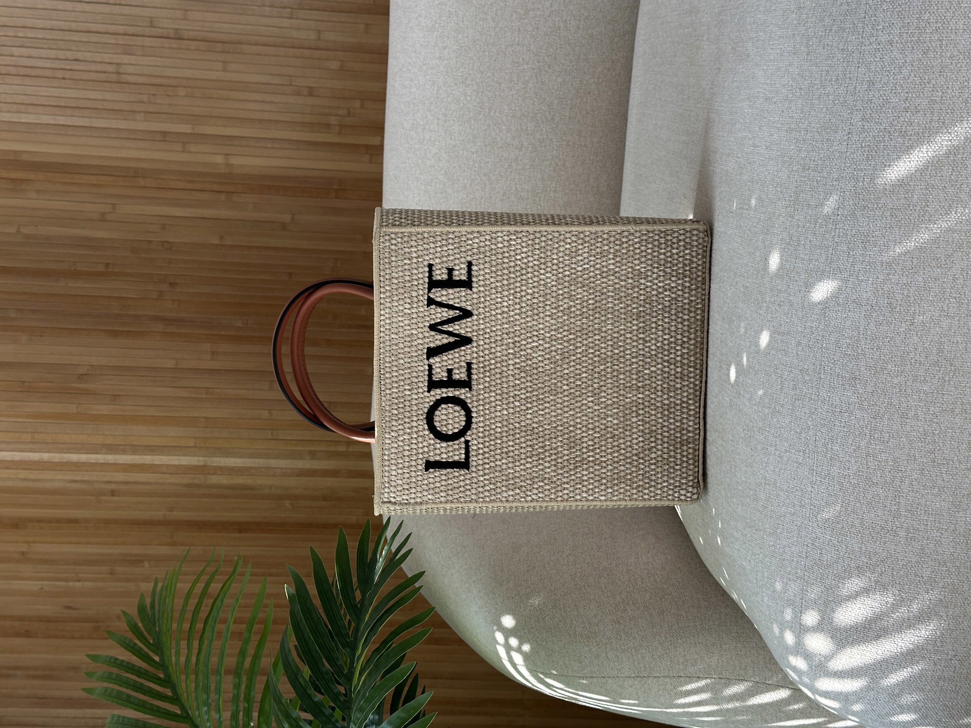 Loewe Leather-Trimmed Raffia Tote Bag - 13