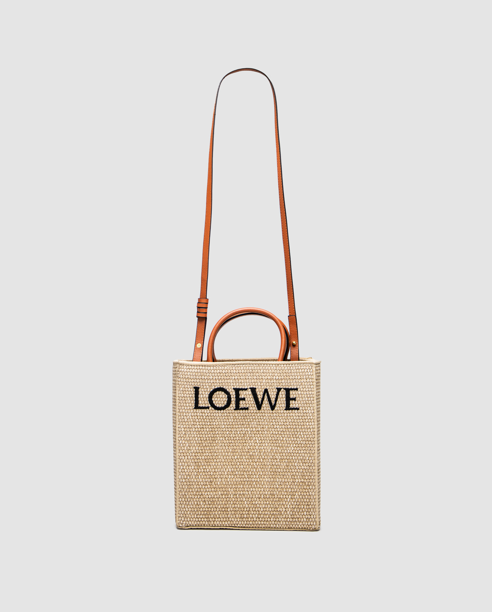 Loewe Leather-Trimmed Raffia Tote Bag - 3
