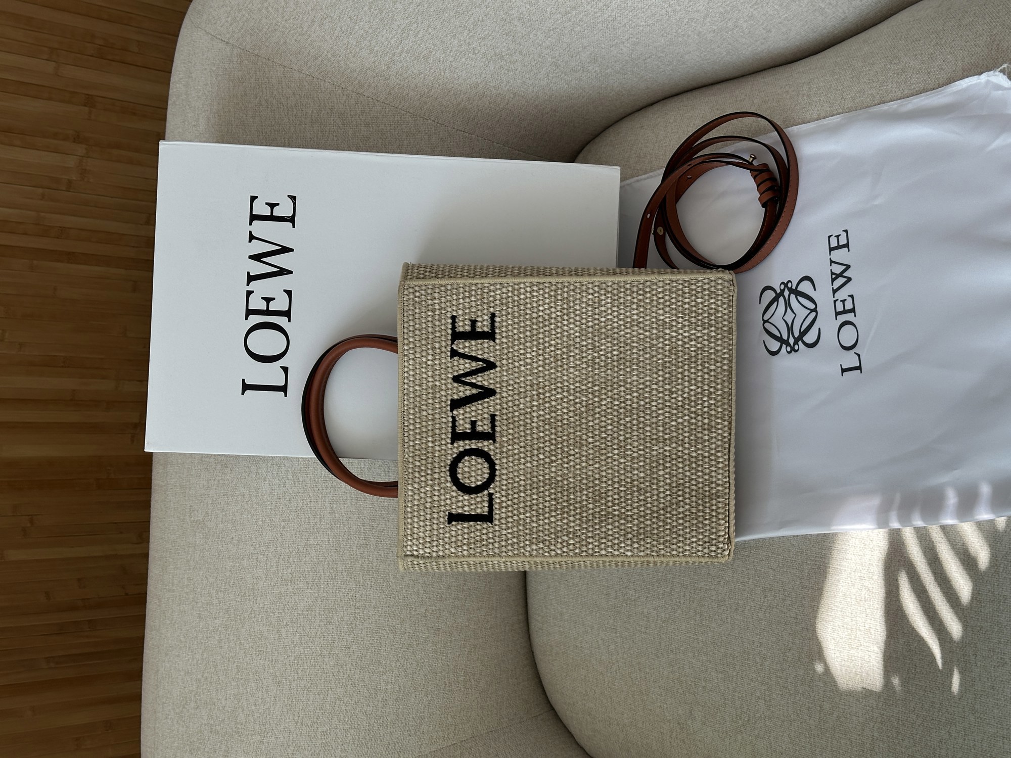 Loewe Leather-Trimmed Raffia Tote Bag - 12