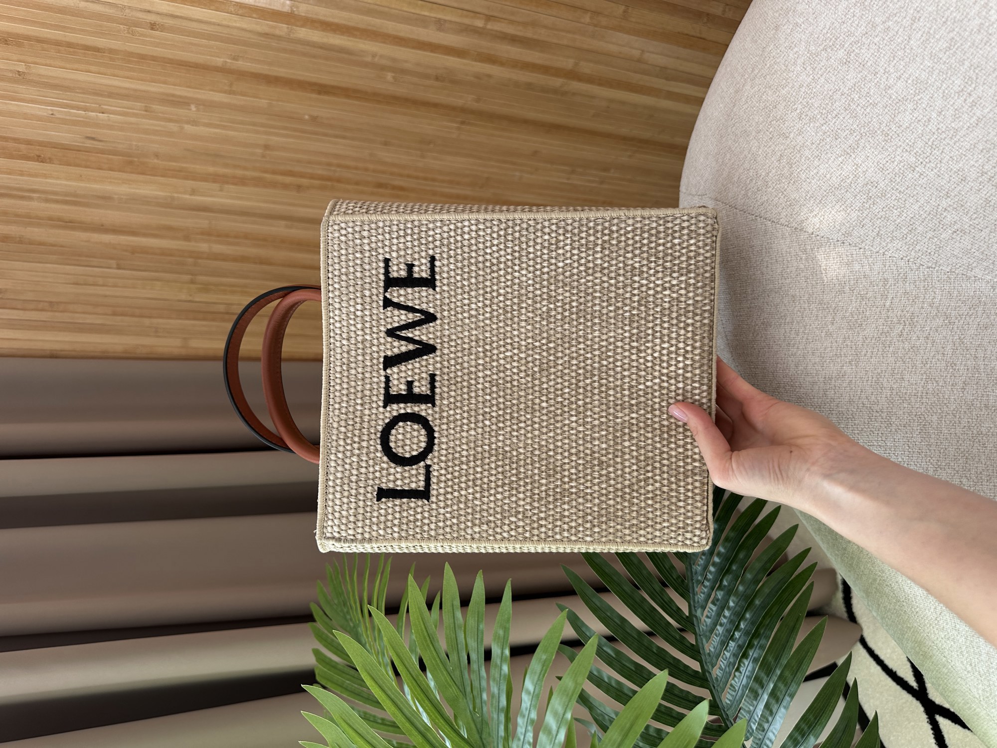 Loewe Leather-Trimmed Raffia Tote Bag - 15