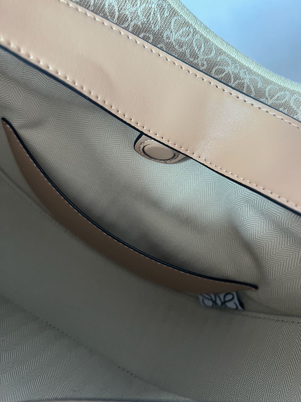 Loewe Luna Leather Shoulder Bag in Beige - 10