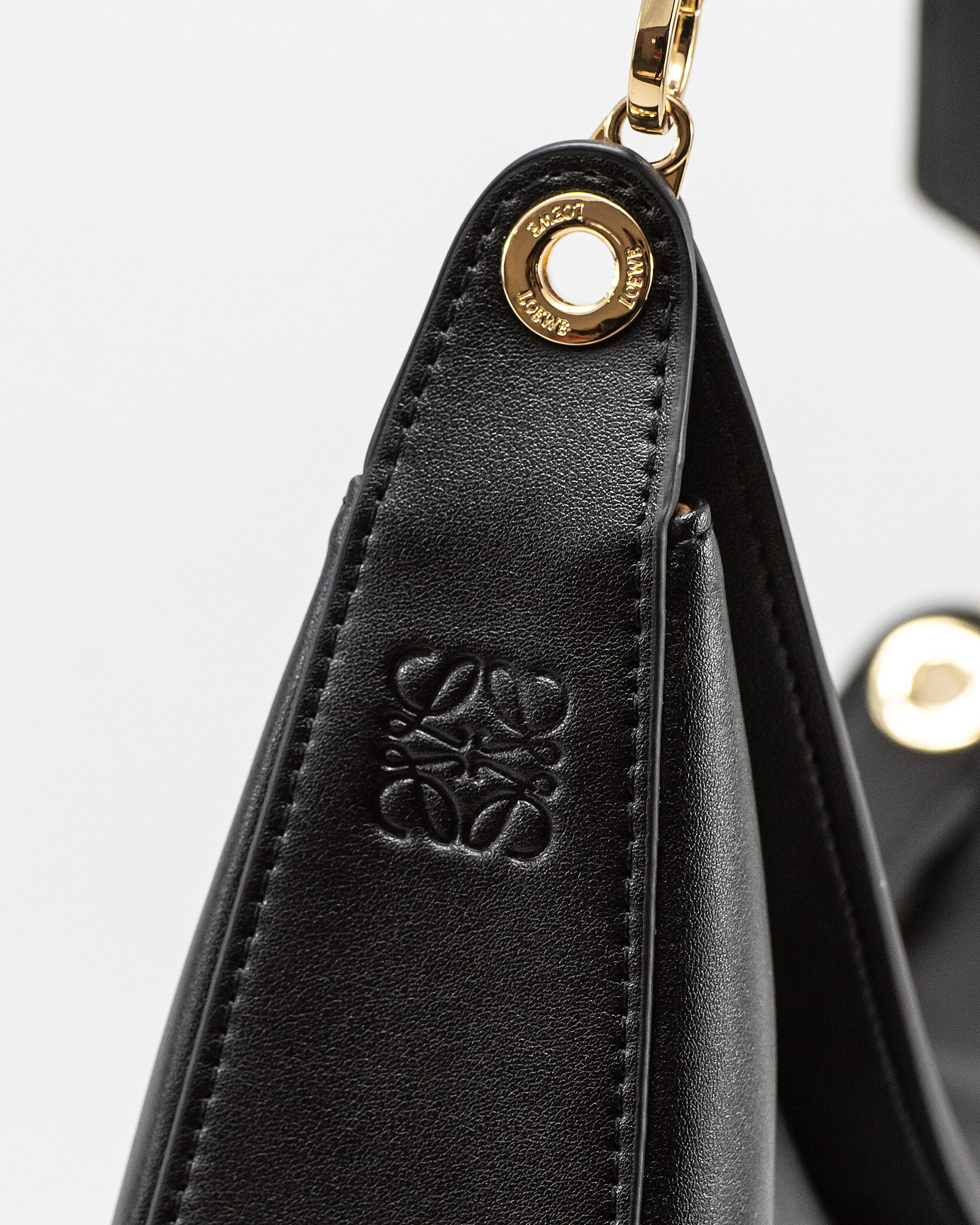 Loewe Luna Leather Shoulder Bag in Black - 16