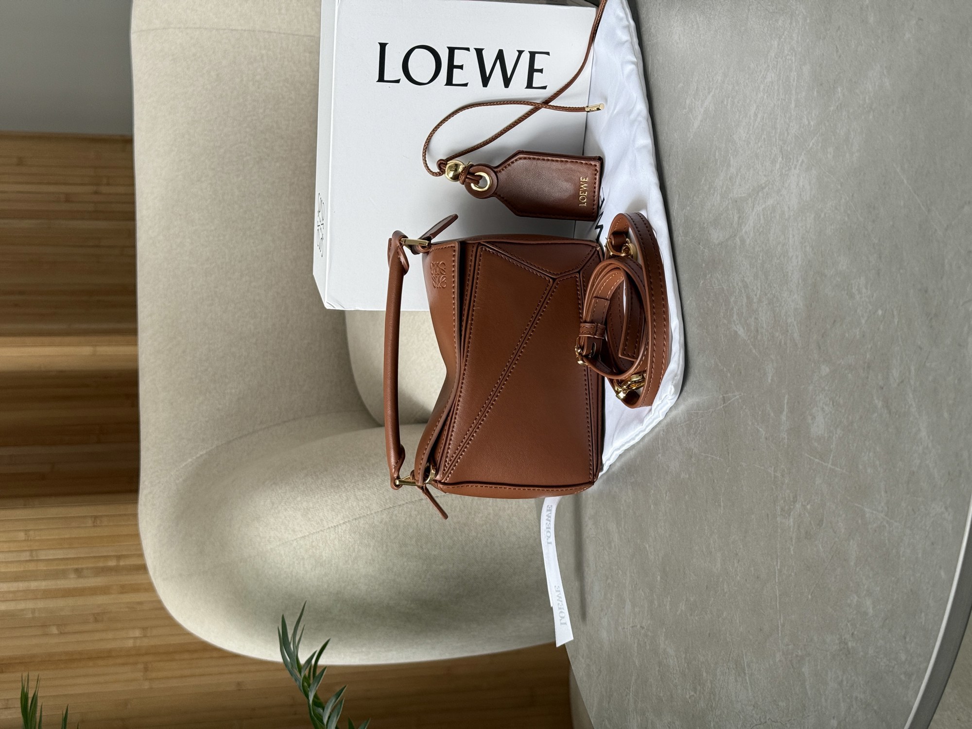 Loewe Mini Puzzle Bag Brown - 11