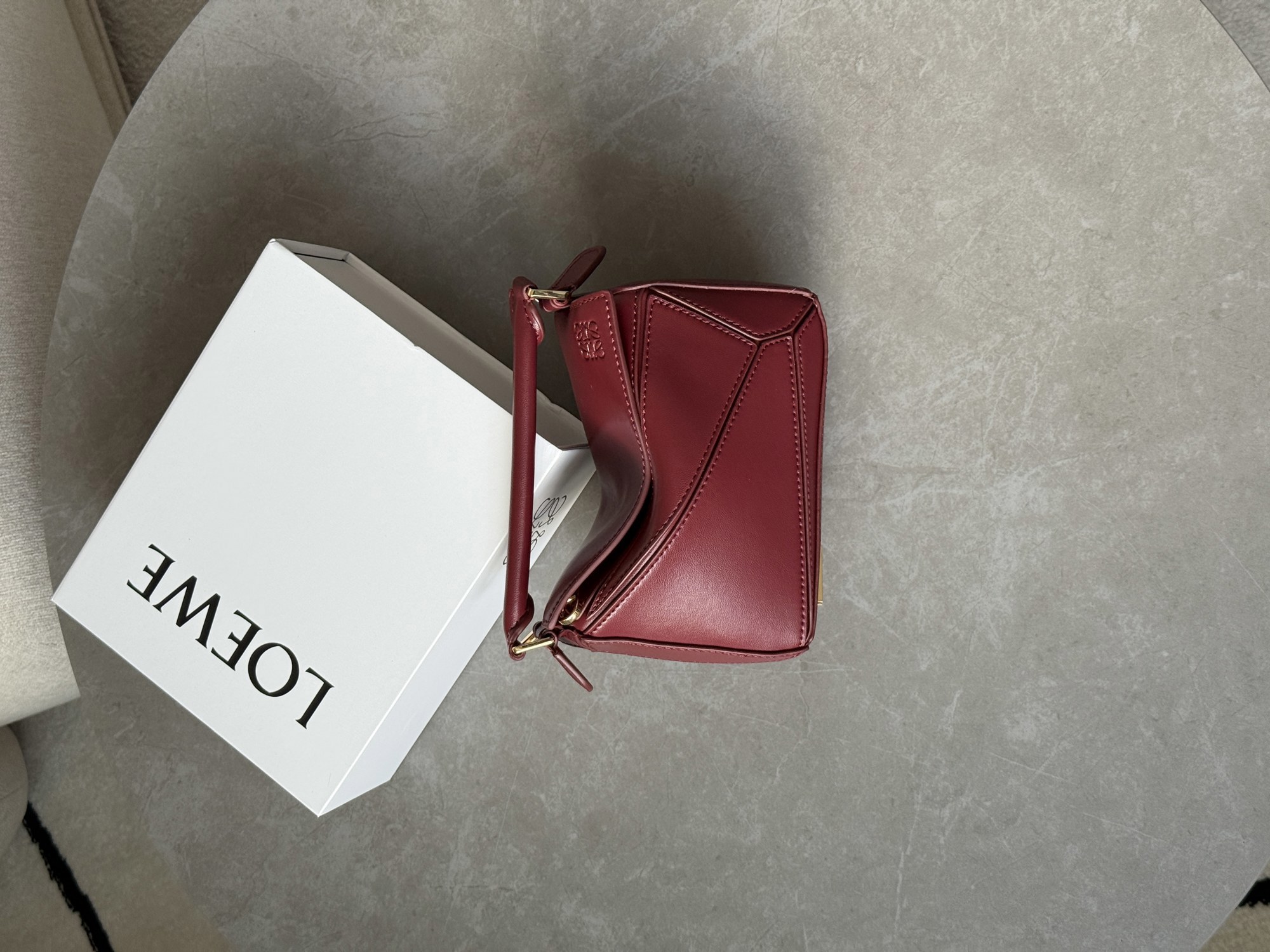 Loewe Mini Puzzle Bag Burgundy - 14