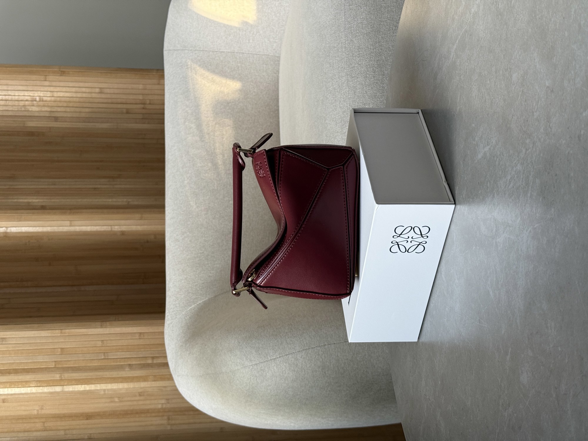 Loewe Mini Puzzle Bag Burgundy - 13