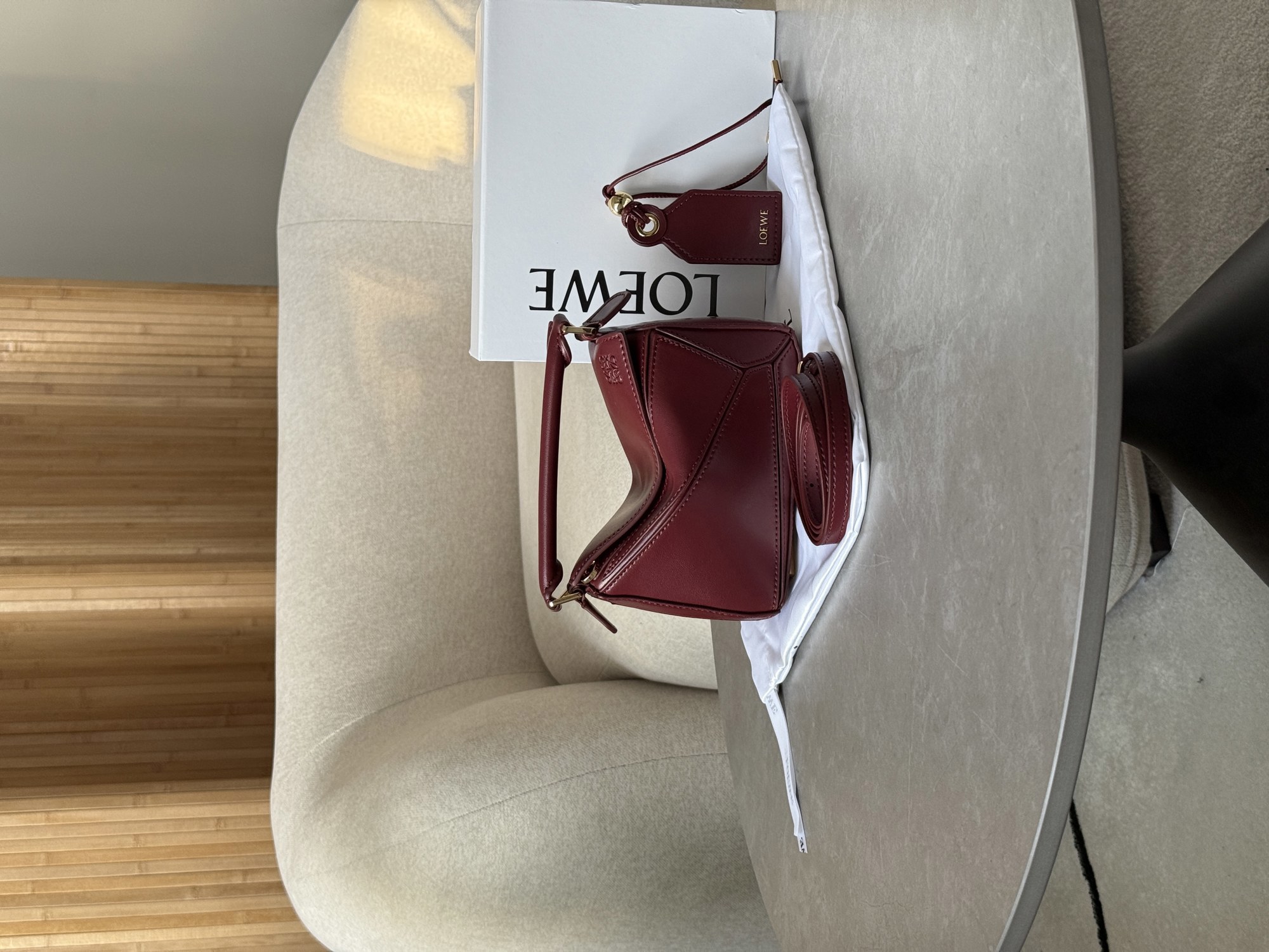Loewe Mini Puzzle Bag Burgundy - 11
