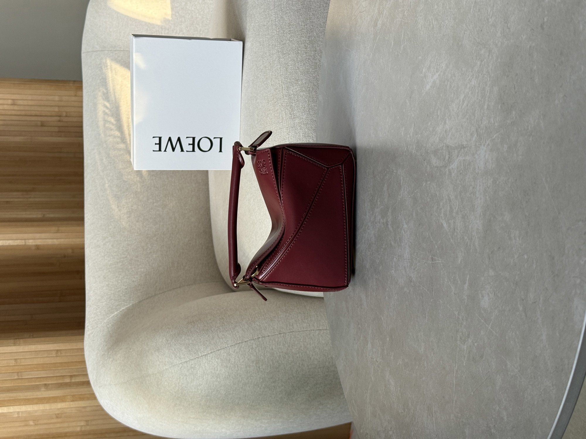 Loewe Mini Puzzle Bag Burgundy - 15