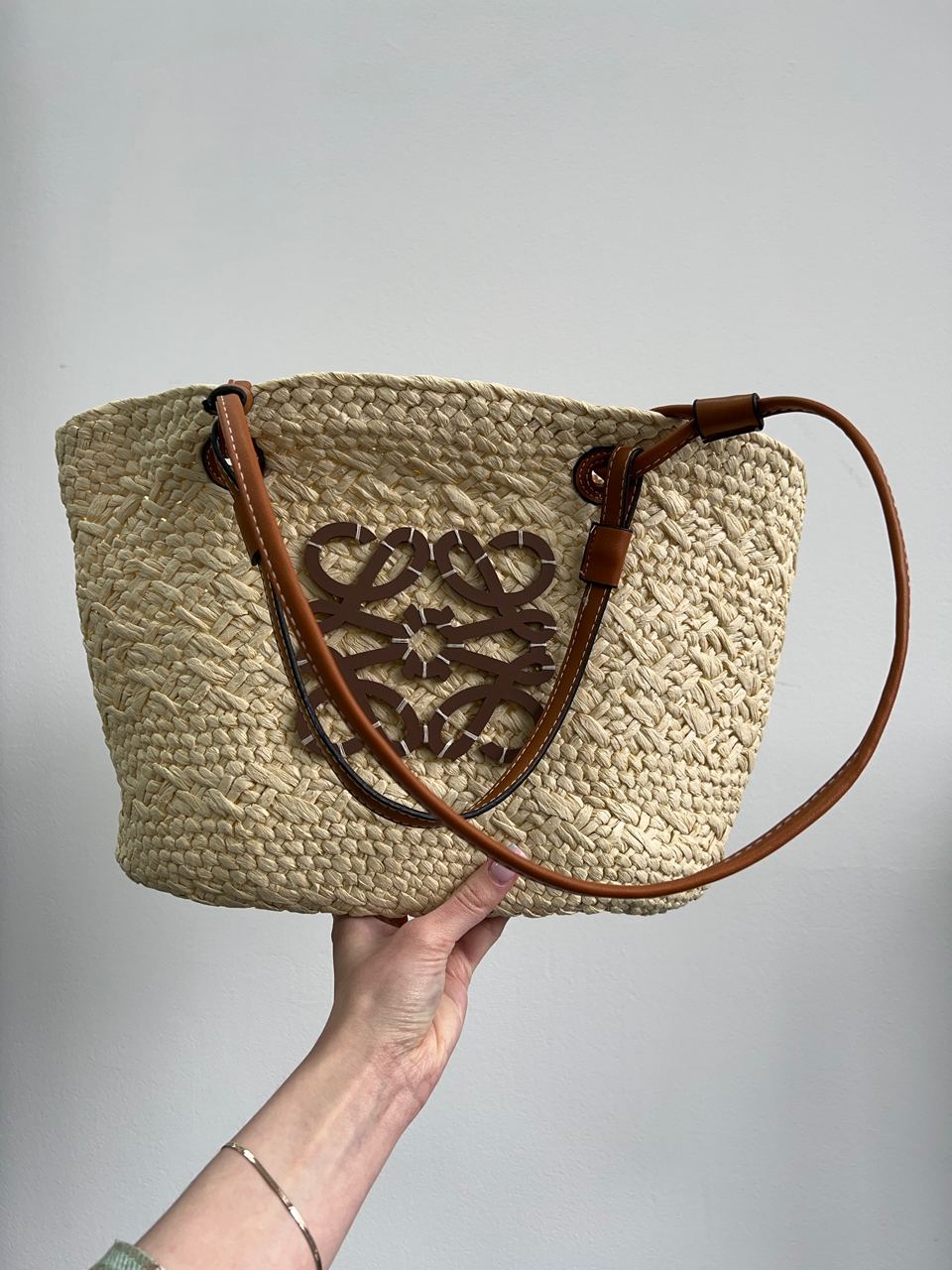 Loewe Paula's Ibiza Small Leather-Trimmed Woven Raffia Tote - 3